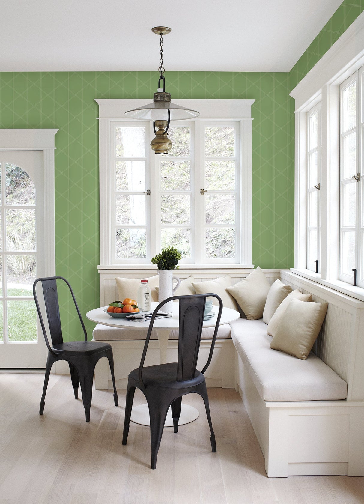 A-Street Prints 4074-26606 Walcott Light Green Stitched Trellis Wallpaper - Eade's Wallpaper