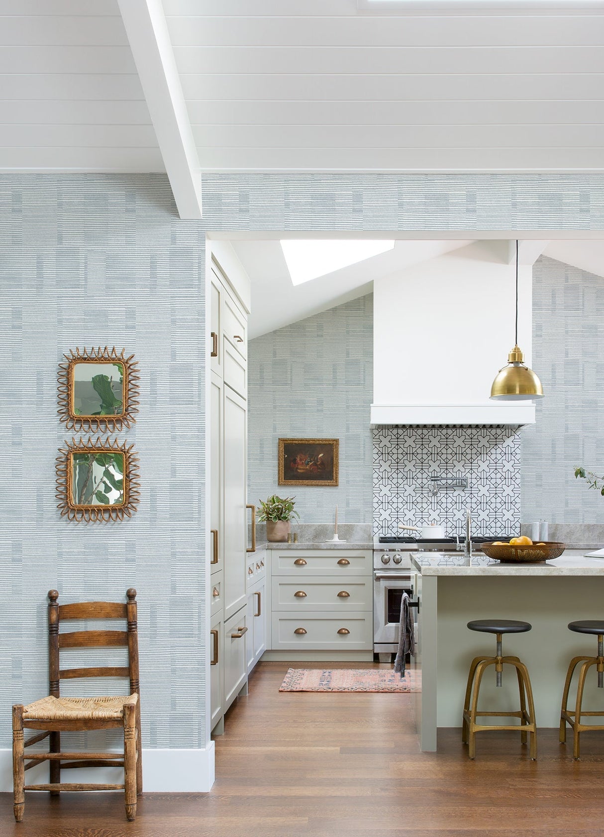 A-Street Prints 4074-26616 Callaway Light Blue Woven Stripes Wallpaper