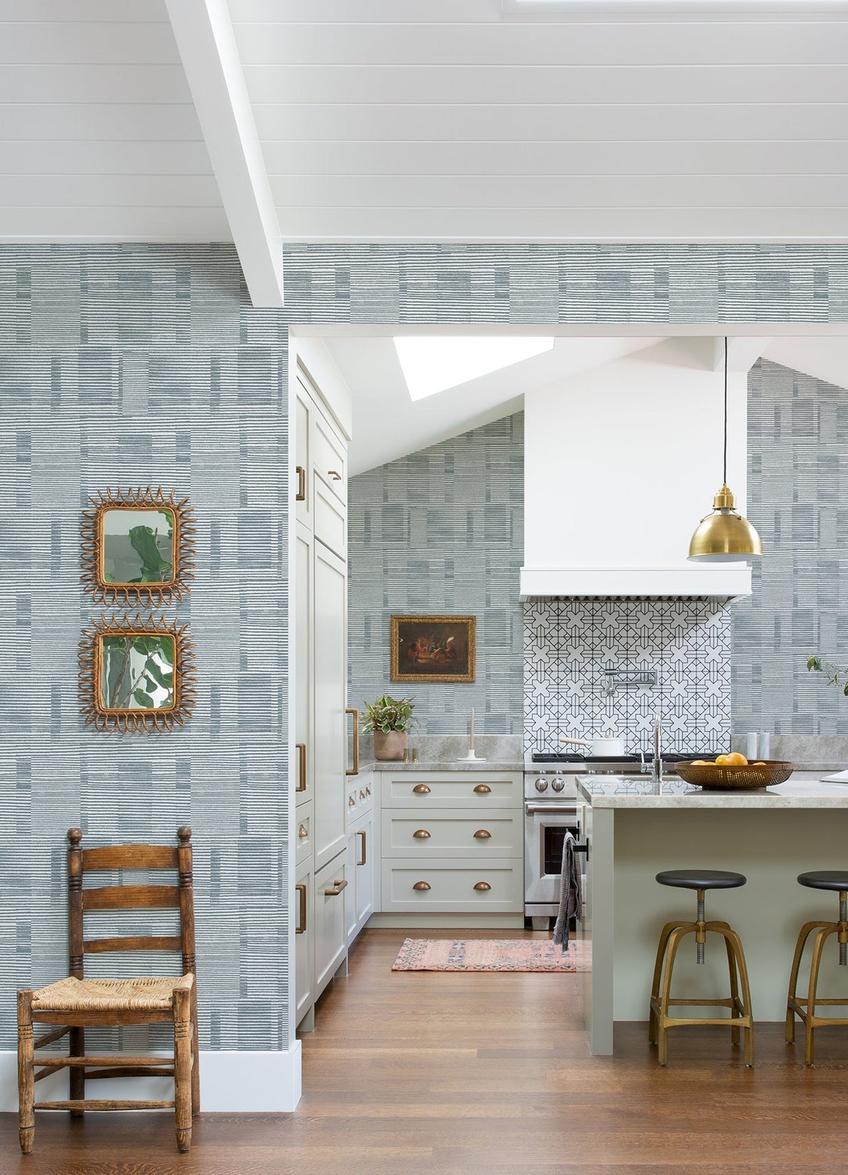 A-Street Prints 4074-26620 Callaway Denim Woven Stripes Wallpaper