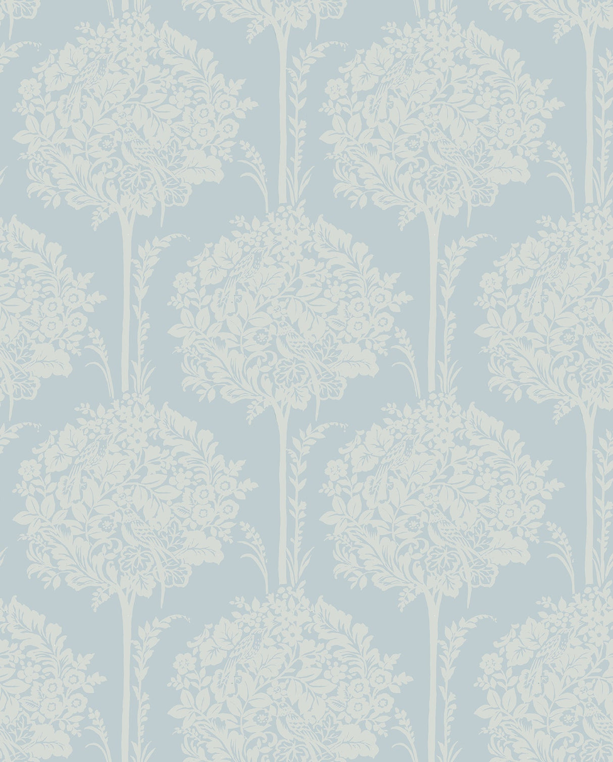 A-Street Prints 4074-26622 Zaria Light Blue Topiary Wallpaper