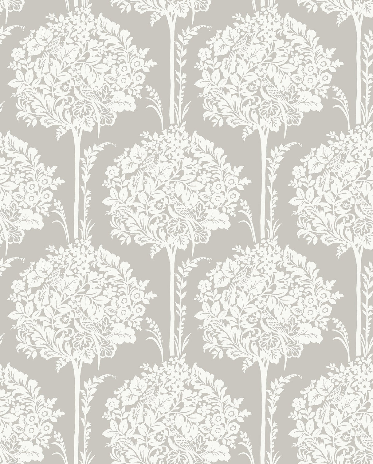A-Street Prints 4074-26625 Zaria Grey Topiary Wallpaper