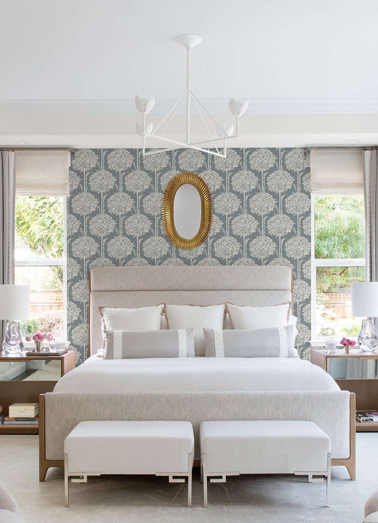 A-Street Prints 4074-26627 Zaria Slate Topiary Wallpaper