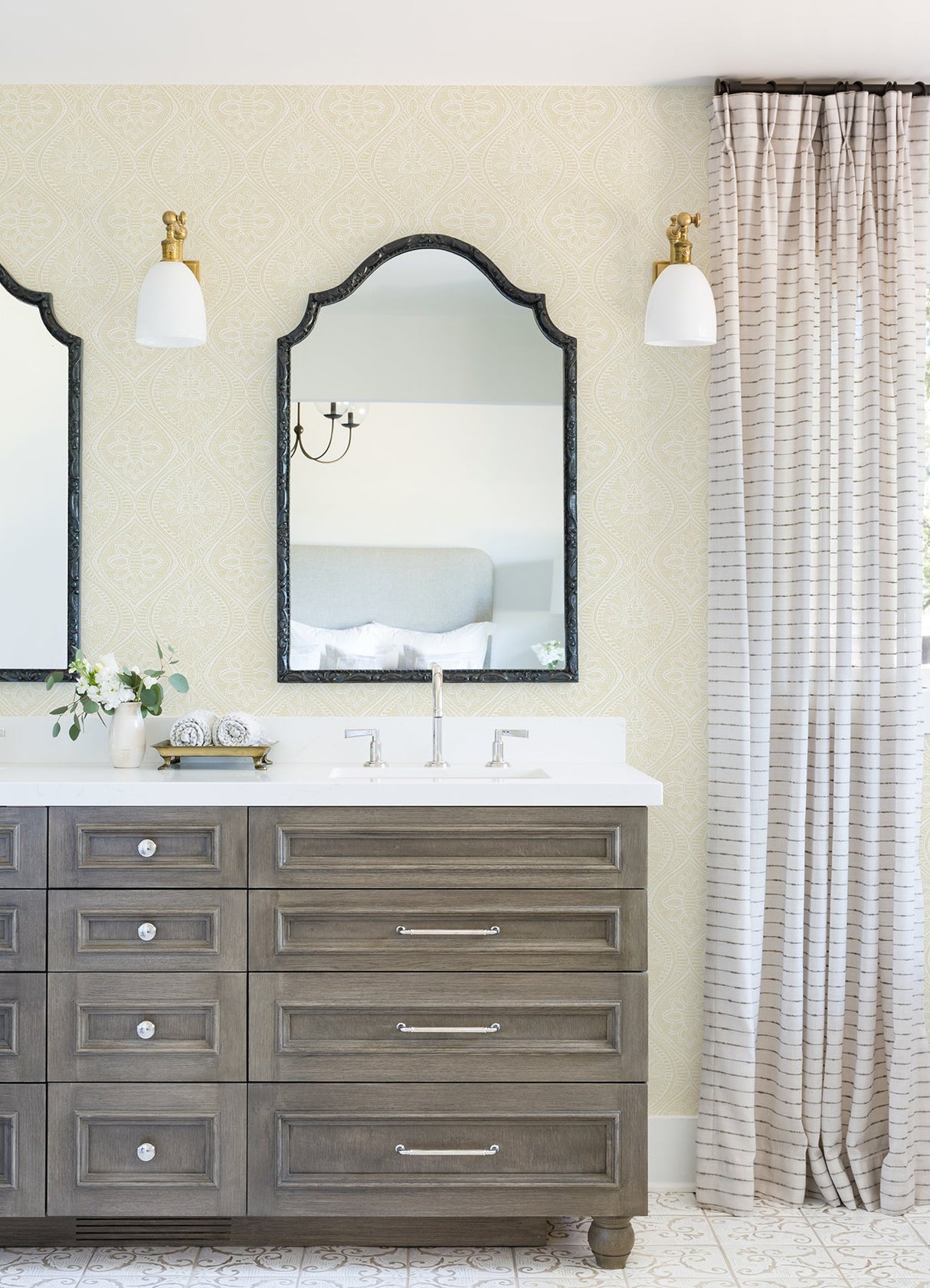 A-Street Prints 4074-26638 Scout Light Yellow Floral Ogee Wallpaper