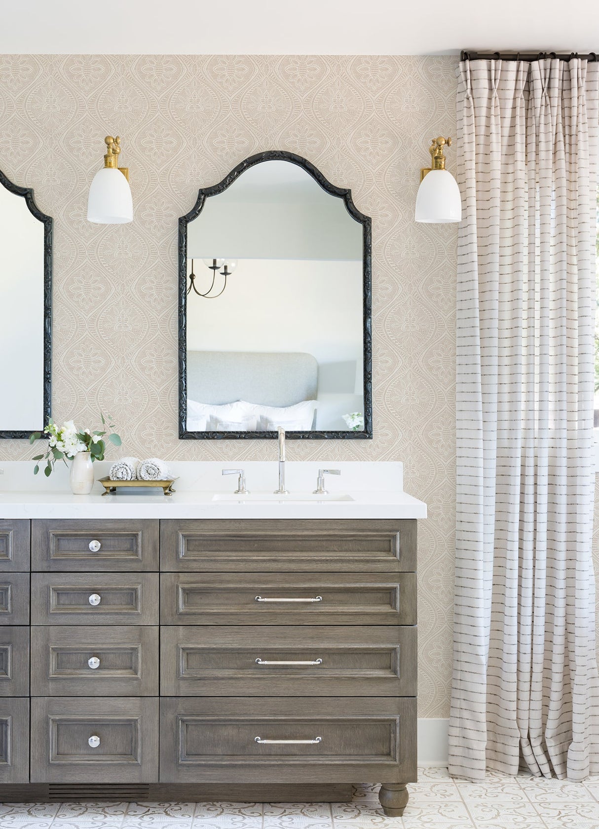 A-Street Prints 4074-26640 Scout Blush Floral Ogee Wallpaper