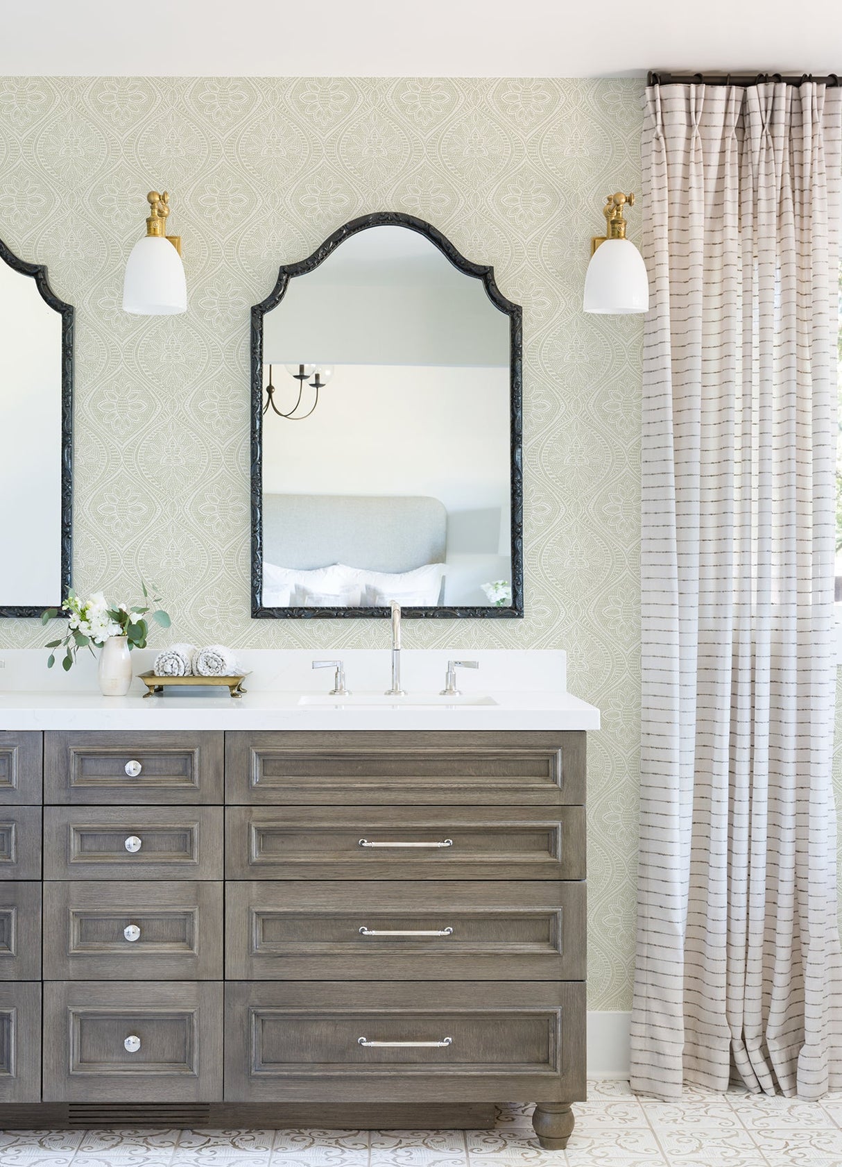 A-Street Prints 4074-26643 Scout Moss Floral Ogee Wallpaper