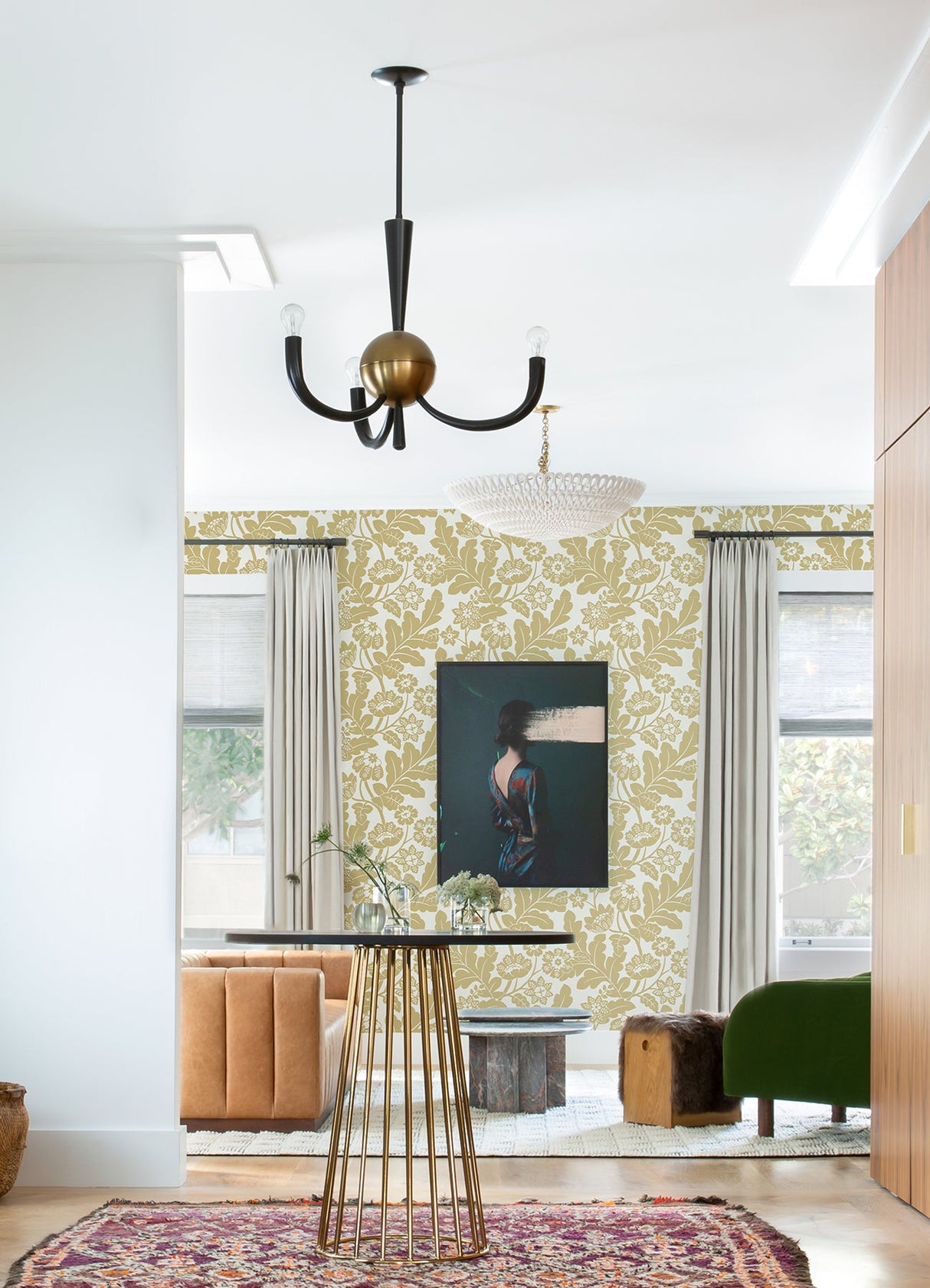 A-Street Prints 4074-87377 Augusta Butter Flock Damask Wallpaper