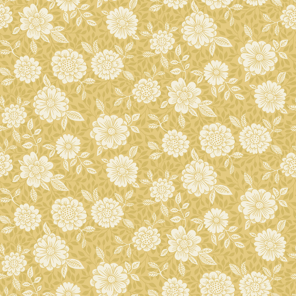 A-Street Prints 4080-15910 Lizette Mustard Charming Floral Wallpaper