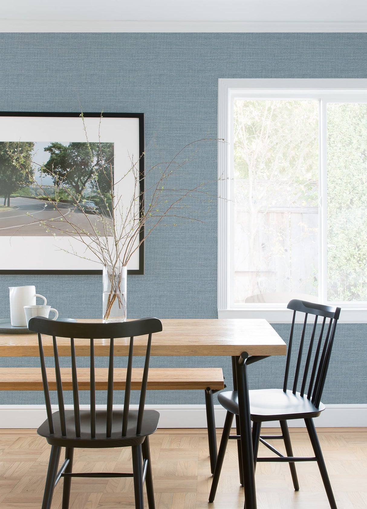 A-Street Prints 4080-26497 Agave Denim Faux Grasscloth Wallpaper