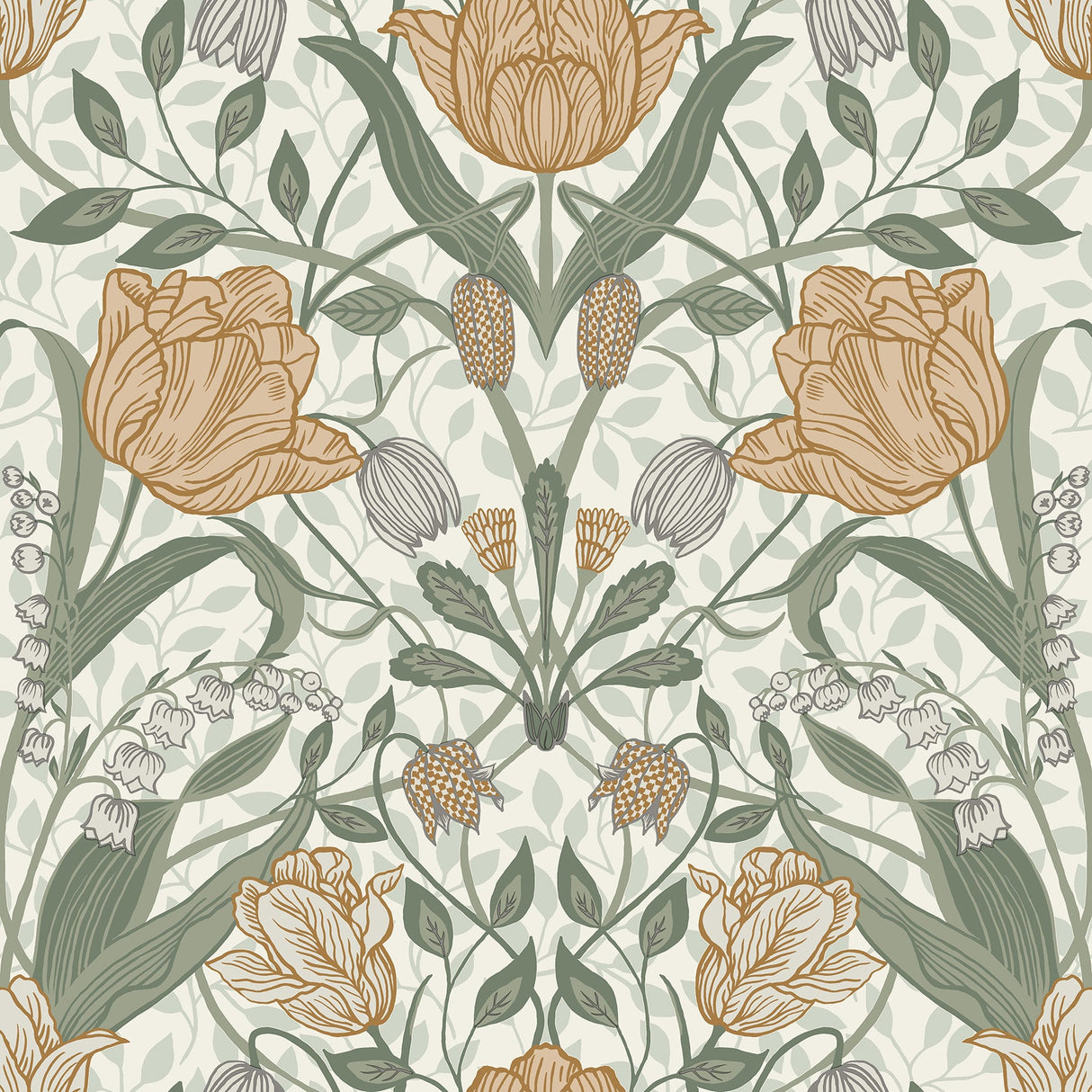 A-Street Prints 4080-33006 Fillippa Green Tulip Wallpaper