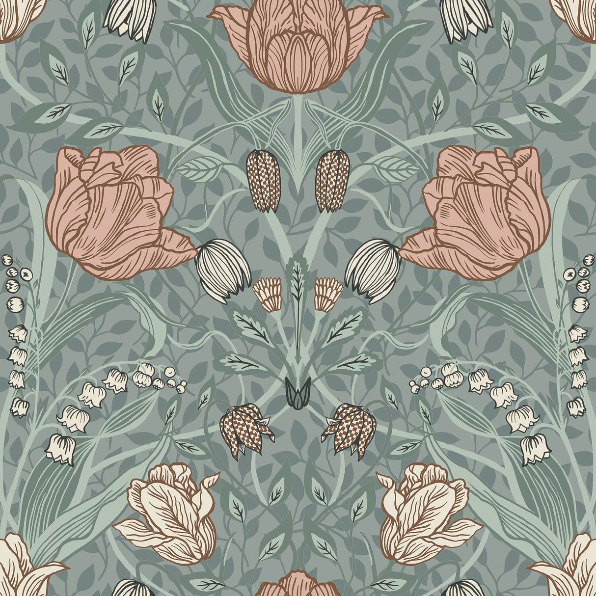 A-Street Prints 4080-33010 Fillippa Sage Tulip Wallpaper