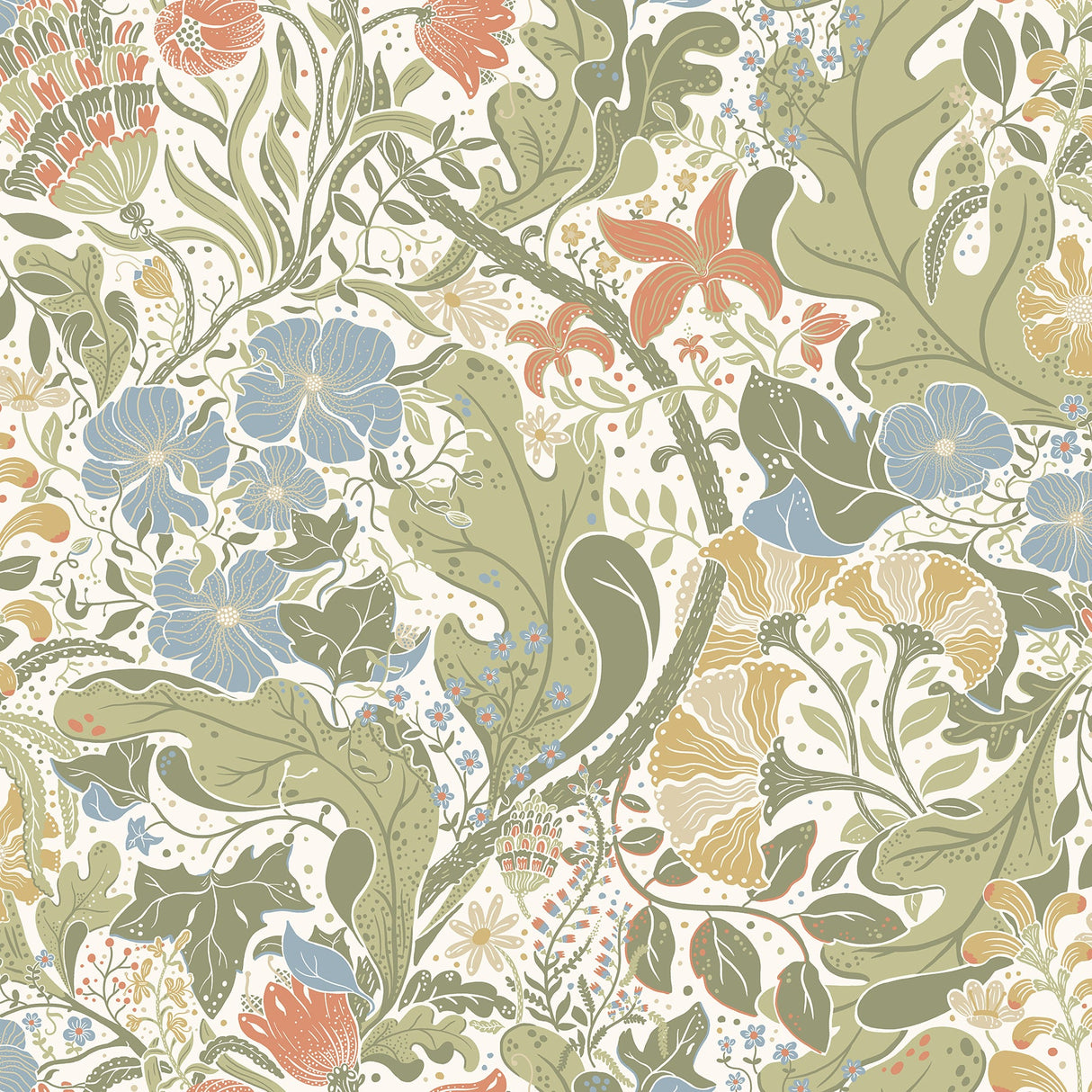 A-Street Prints 4080-83101 Elise Nouveau Gardens Wallpaper - Eade's Wallpaper