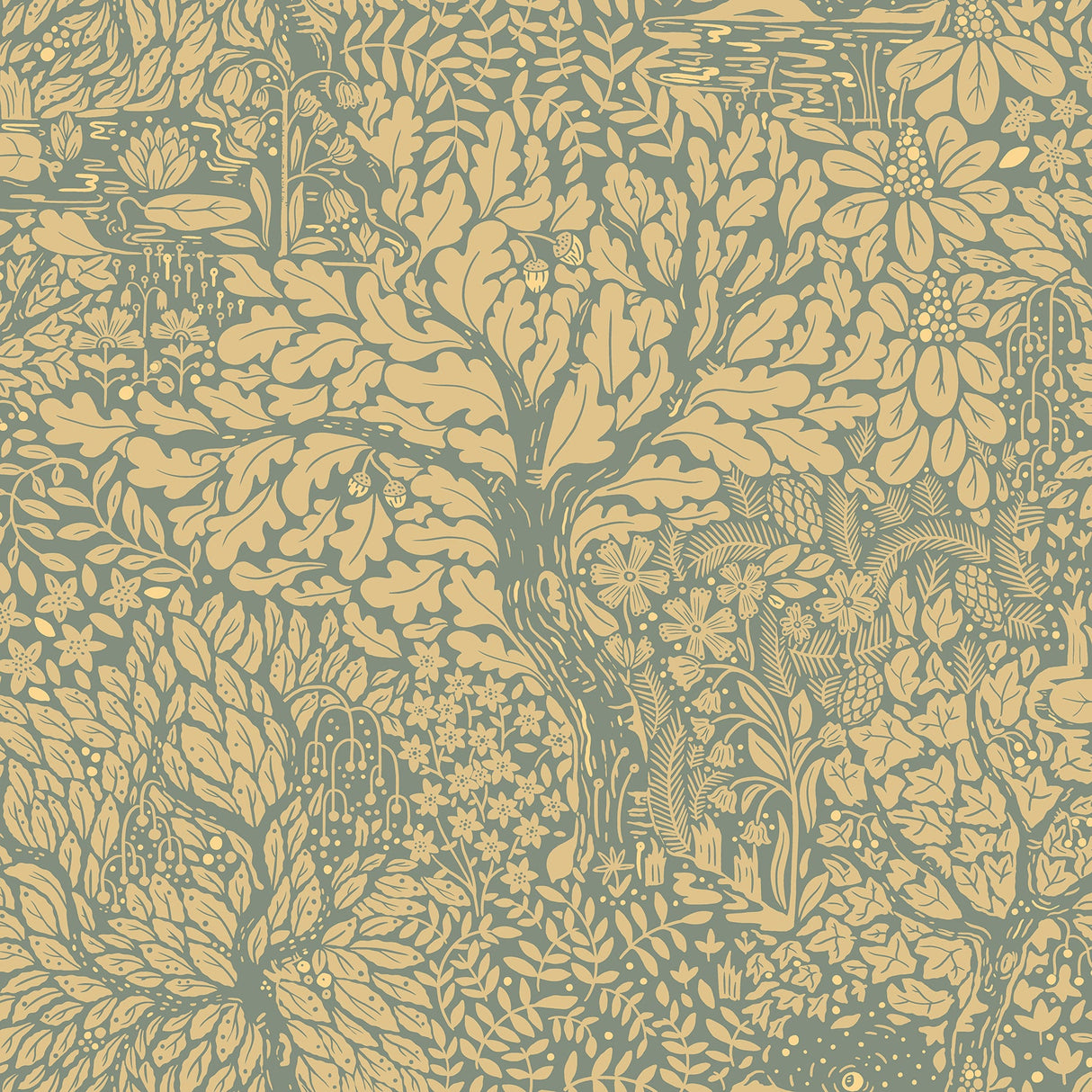 A-Street Prints 4080-83107 Olle Light Yellow Forest Sanctuary Wallpaper