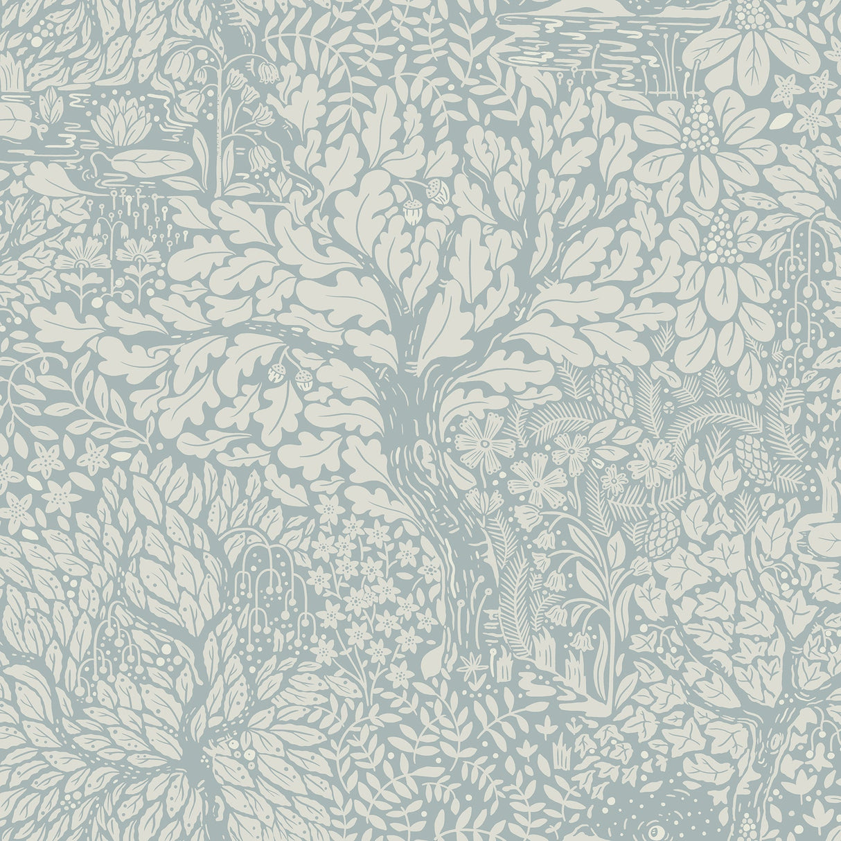 A-Street Prints 4080-83112 Olle Light Blue Forest Sanctuary Wallpaper