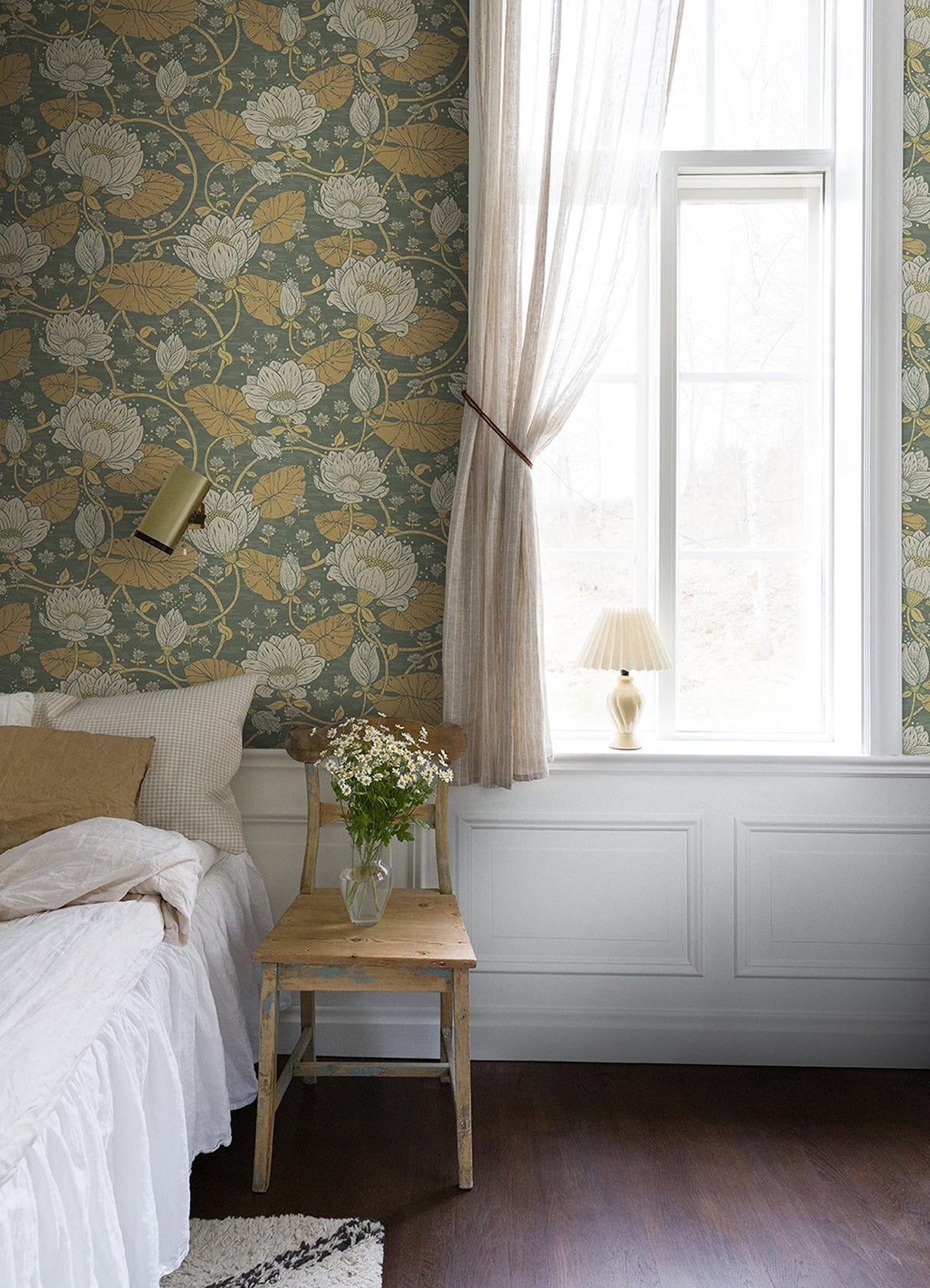 A-Street Prints 4080-83120 Eva Yellow Lotus Dreams Wallpaper