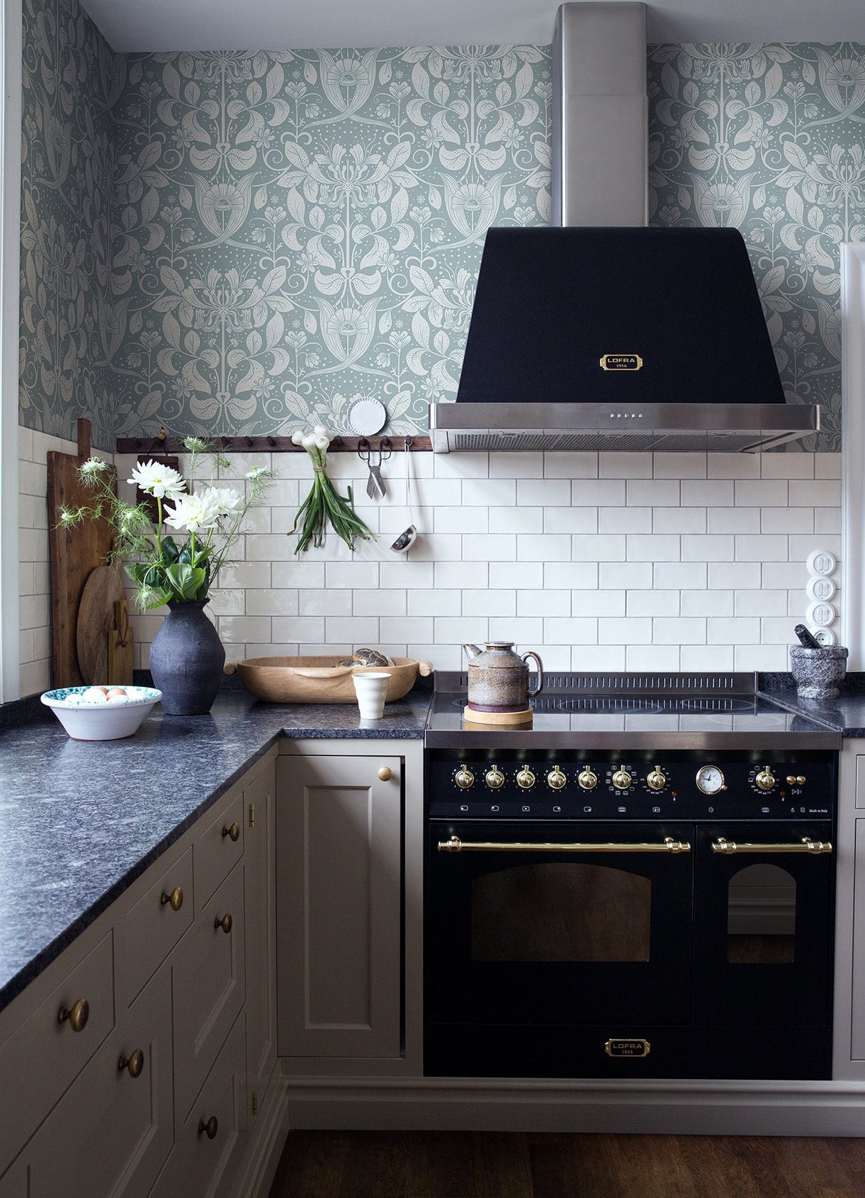 A-Street Prints 4080-83129 Berit Blue Floral Crest Wallpaper