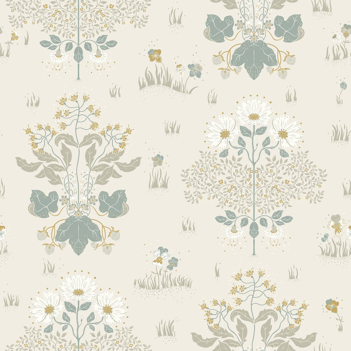 A-Street Prints 4080-83131 Elda Light Blue Delicate Daises Wallpaper