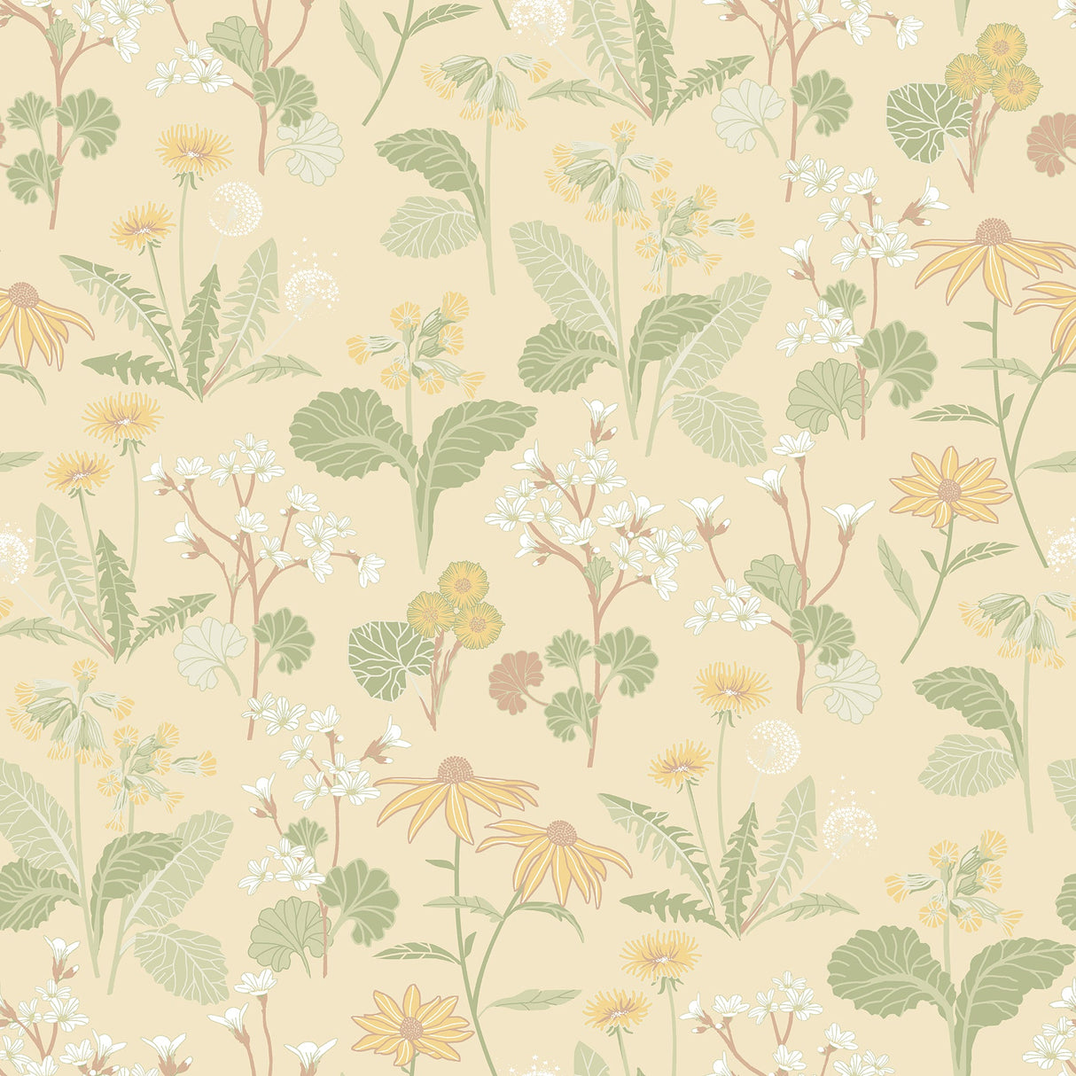 A-Street Prints 4080-92135 Magdalena Light Yellow Dandelion Wallpaper