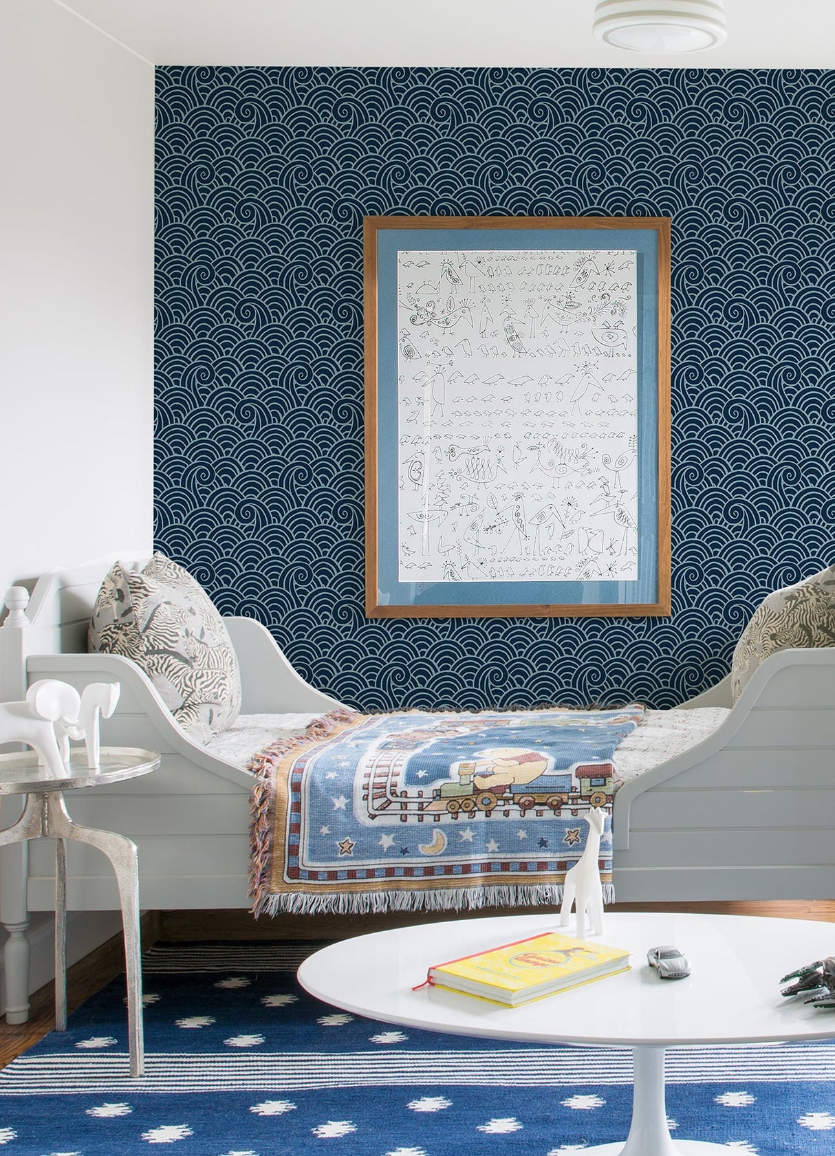 A-Street Prints 4081-26305 Alorah Navy Wave Wallpaper