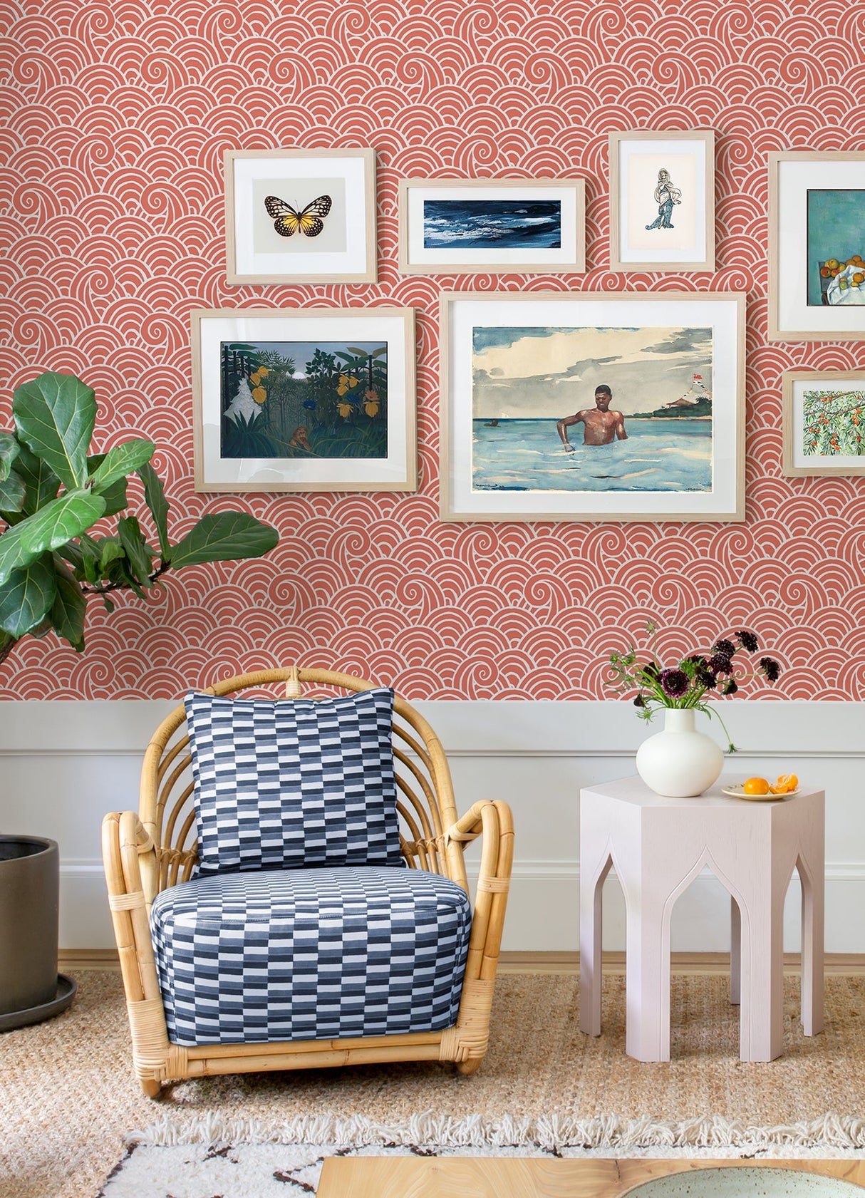 A-Street Prints 4081-26306 Alorah Coral Wave Wallpaper