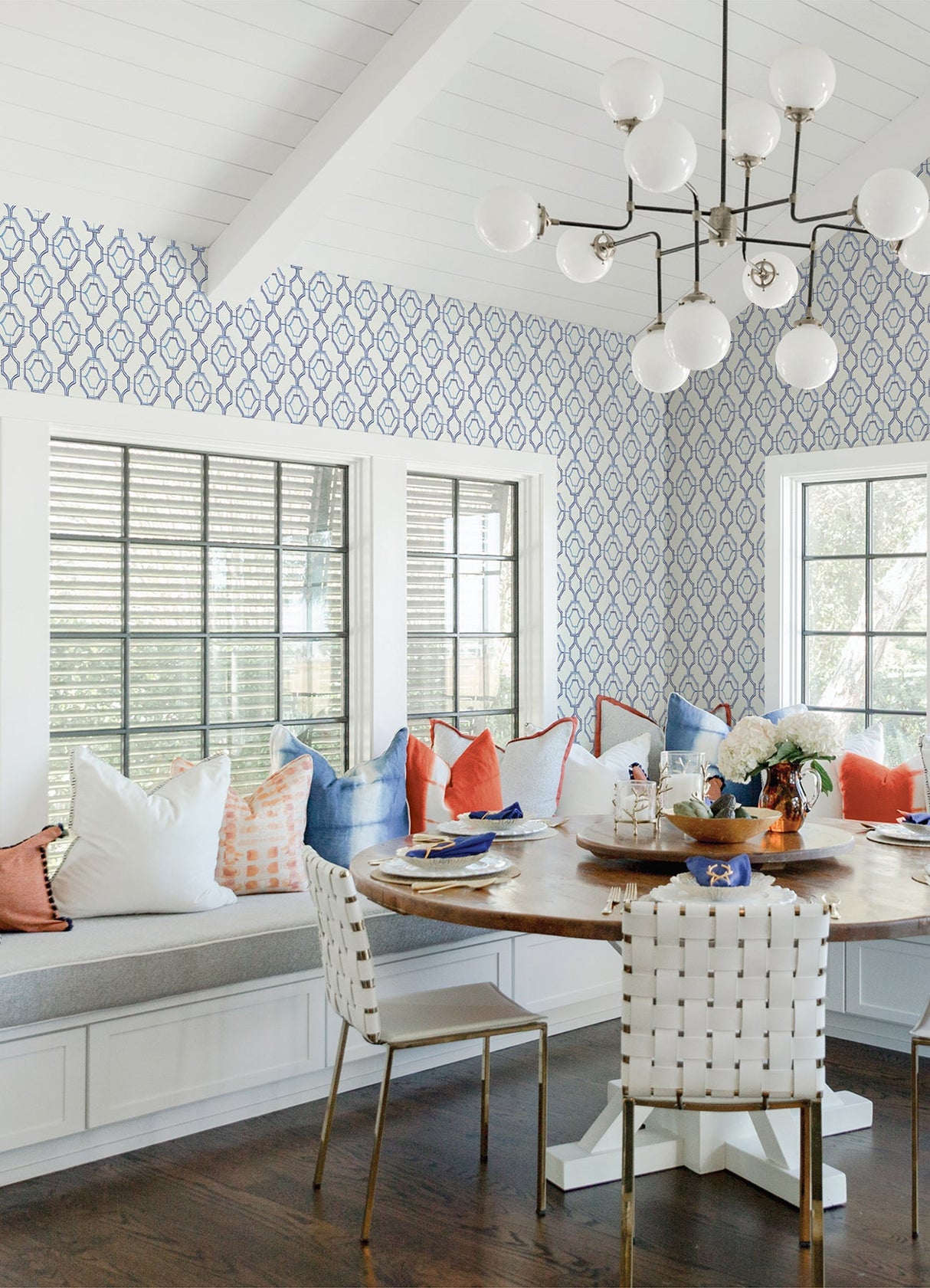 A-Street Prints 4081-26314 Gallina Blue Trellis Wallpaper