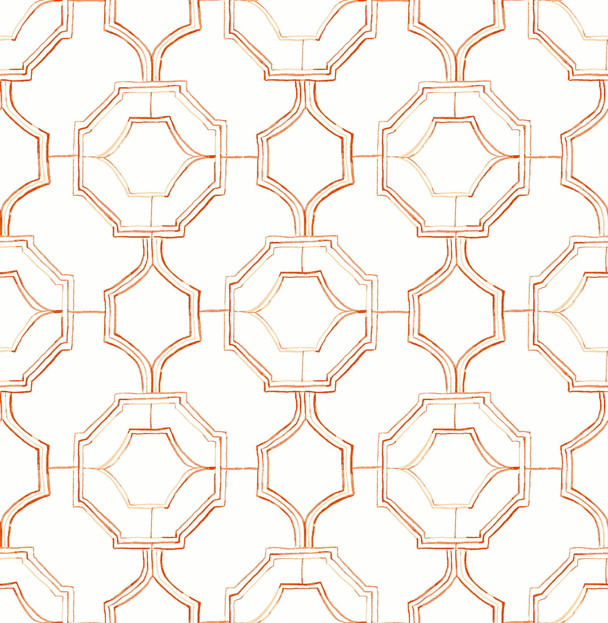 A-Street Prints 4081-26317 Gallina Orange Trellis Wallpaper