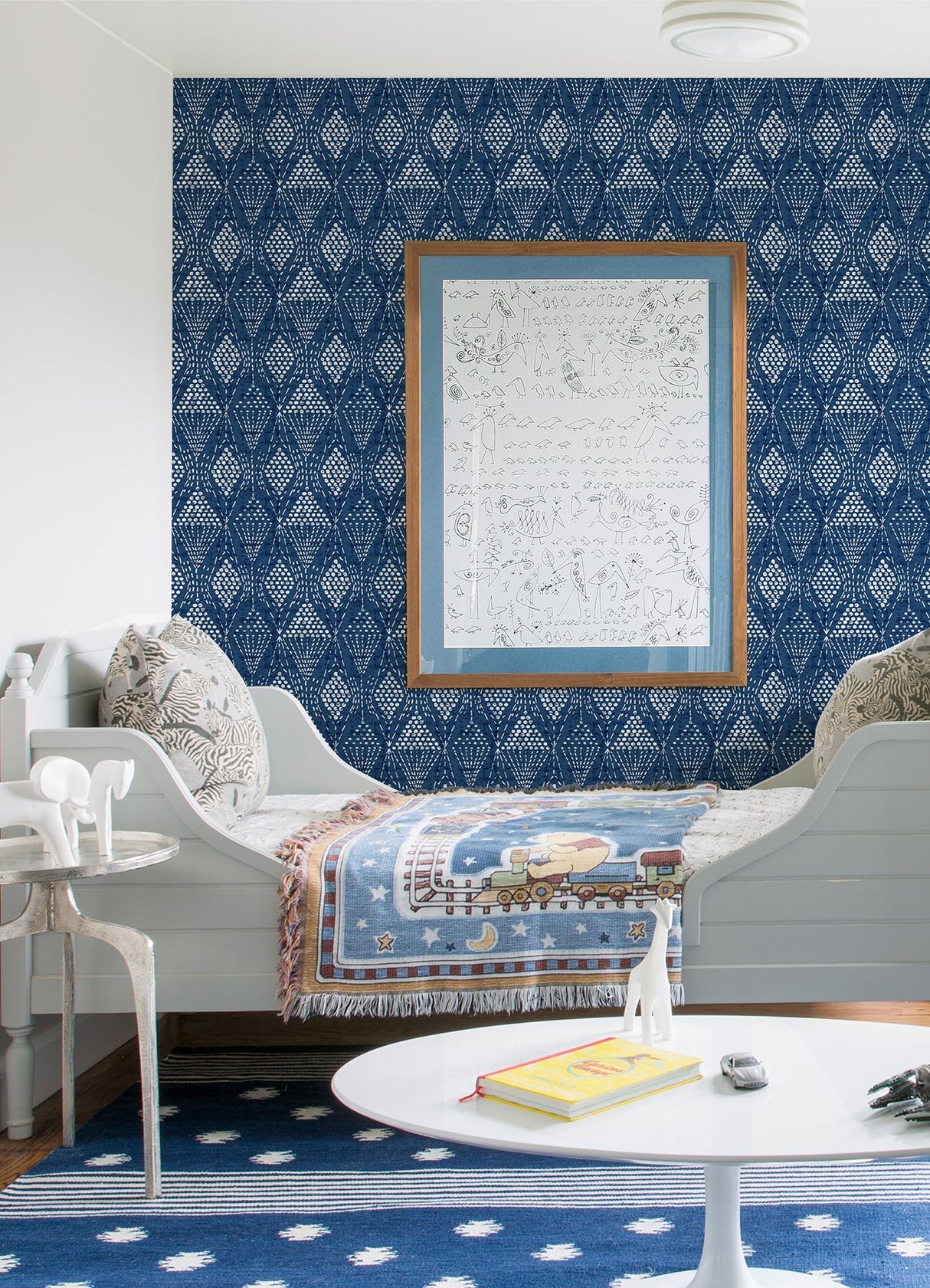 A-Street Prints 4081-26320 Grady Blue Dotted Geometric Wallpaper