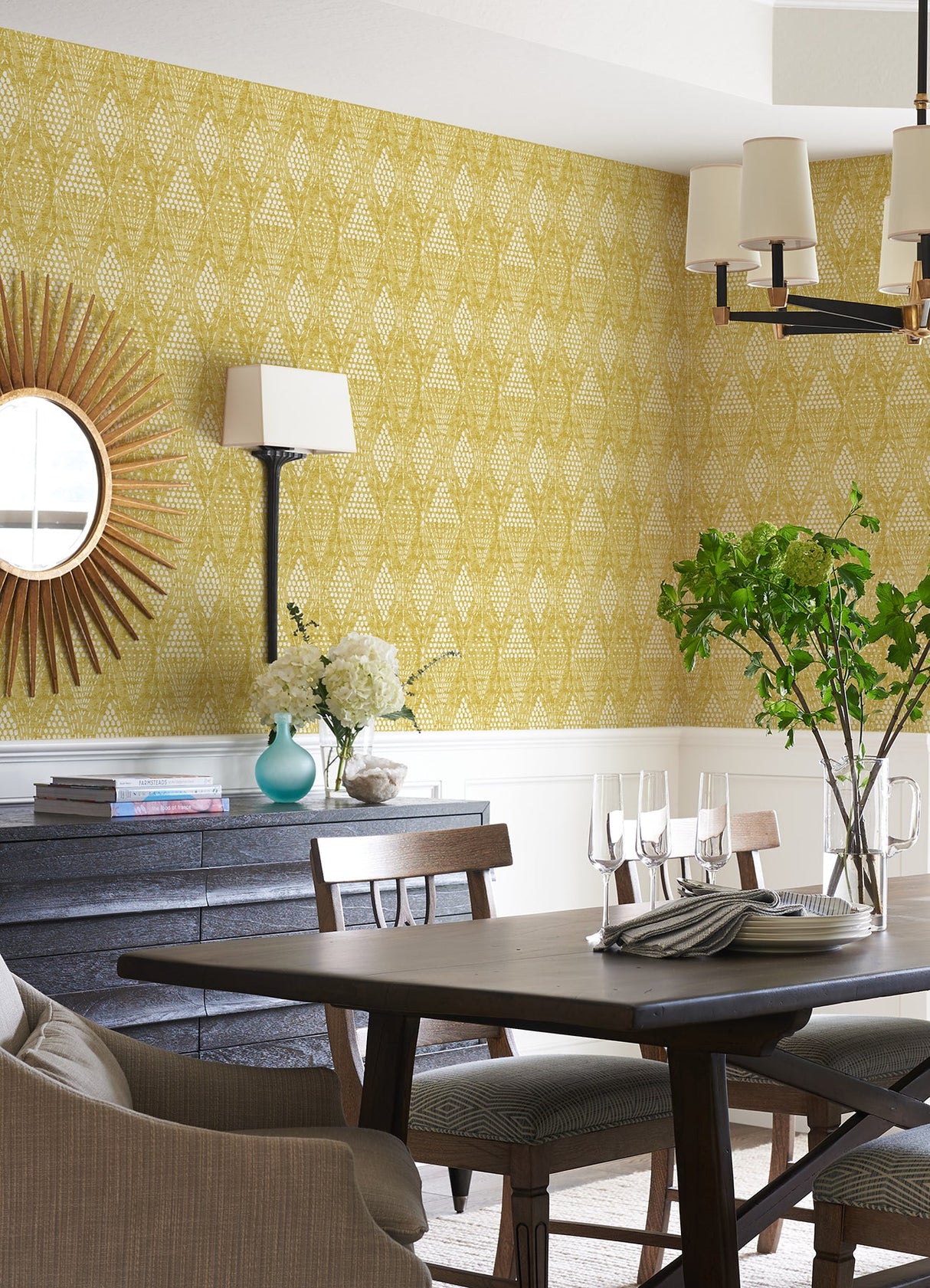 A-Street Prints 4081-26321 Grady Yellow Dotted Geometric Wallpaper