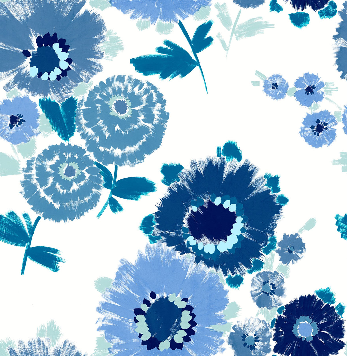 A-Street Prints 4081-26324 Essie Blue Painterly Floral Wallpaper