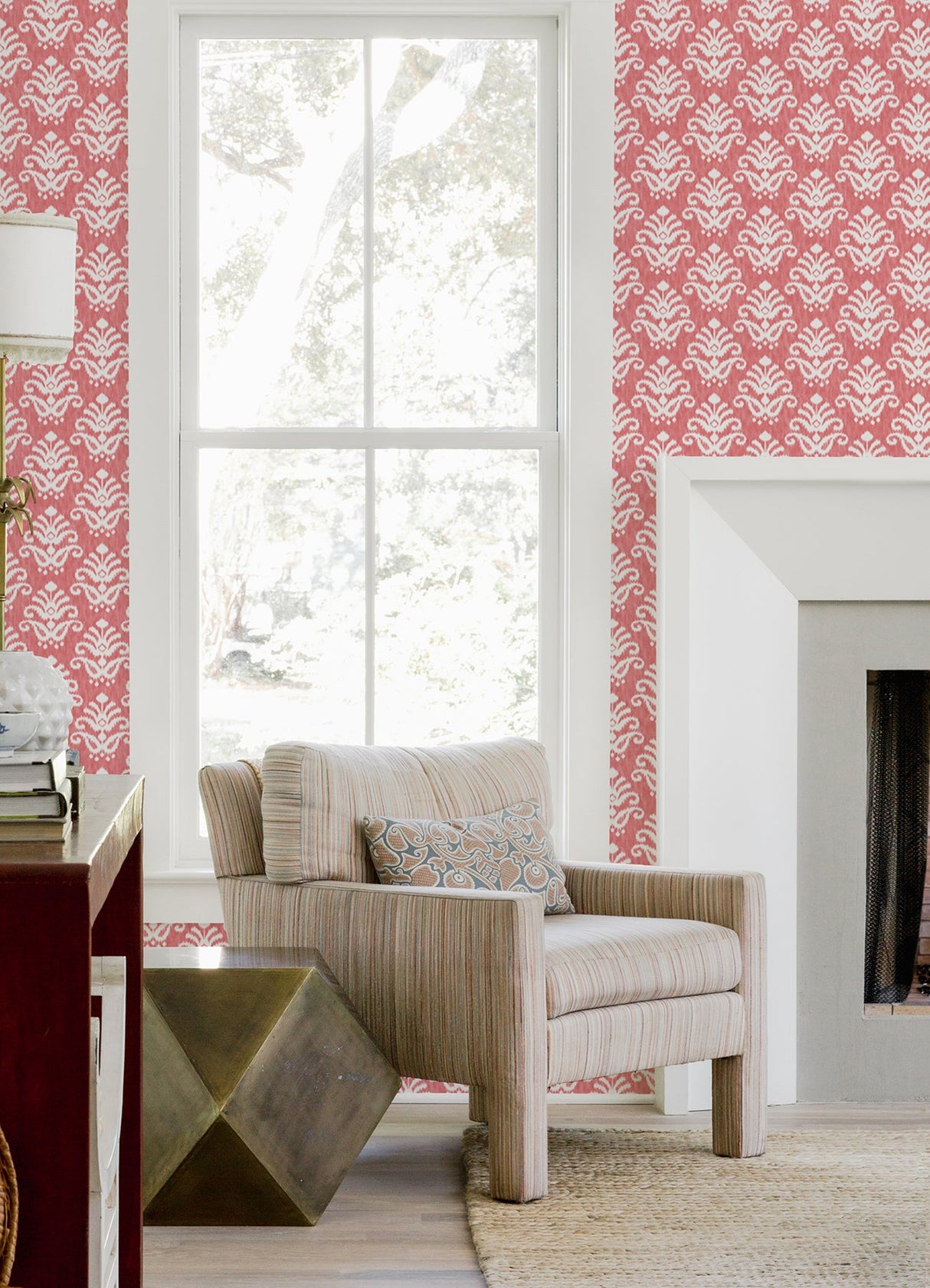 A-Street Prints 4081-26330 Keaton Coral Medallion Wallpaper