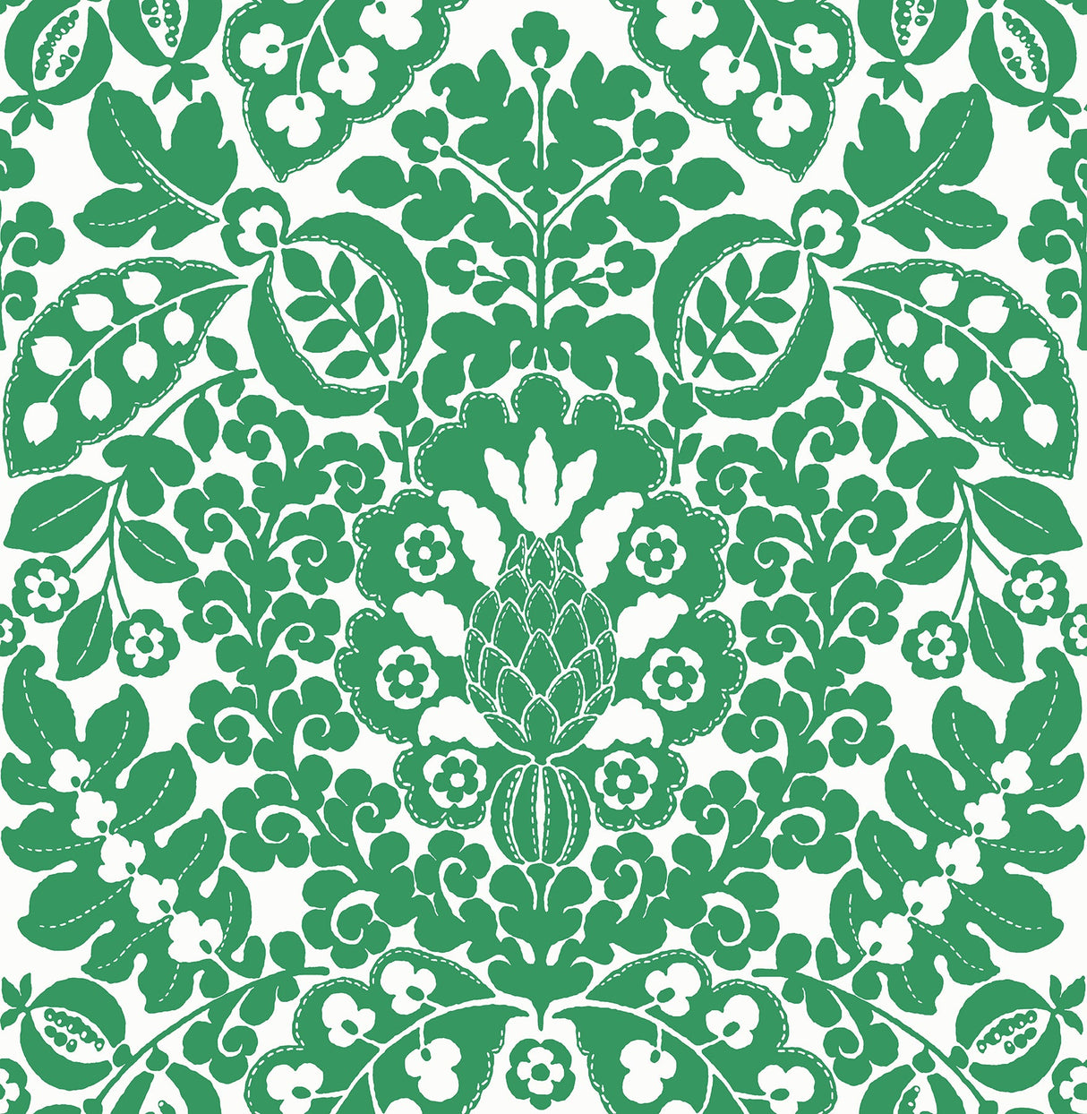 A-Street Prints 4081-26333 Marni Green Fruit Damask Wallpaper