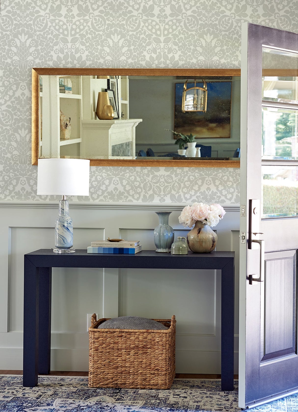 A-Street Prints 4081-26335 Marni Grey Fruit Damask Wallpaper