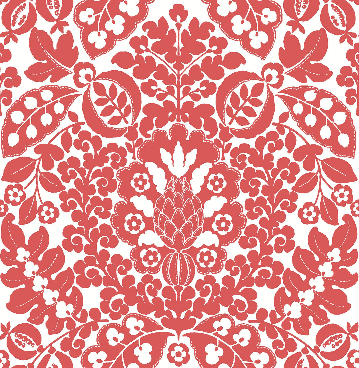 A-Street Prints 4081-26336 Marni Red Fruit Damask Wallpaper