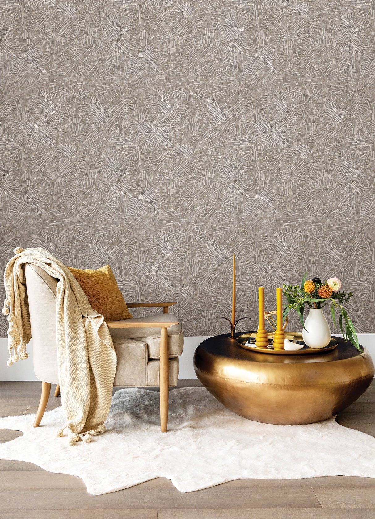 Advantage 4082-382033 Agassiz Light Brown Burst Wallpaper