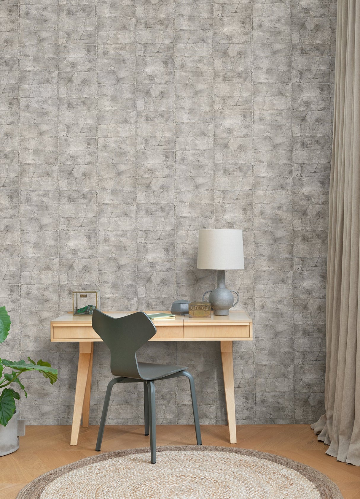 Advantage 4096-520156 Clay Grey Stone Wallpaper