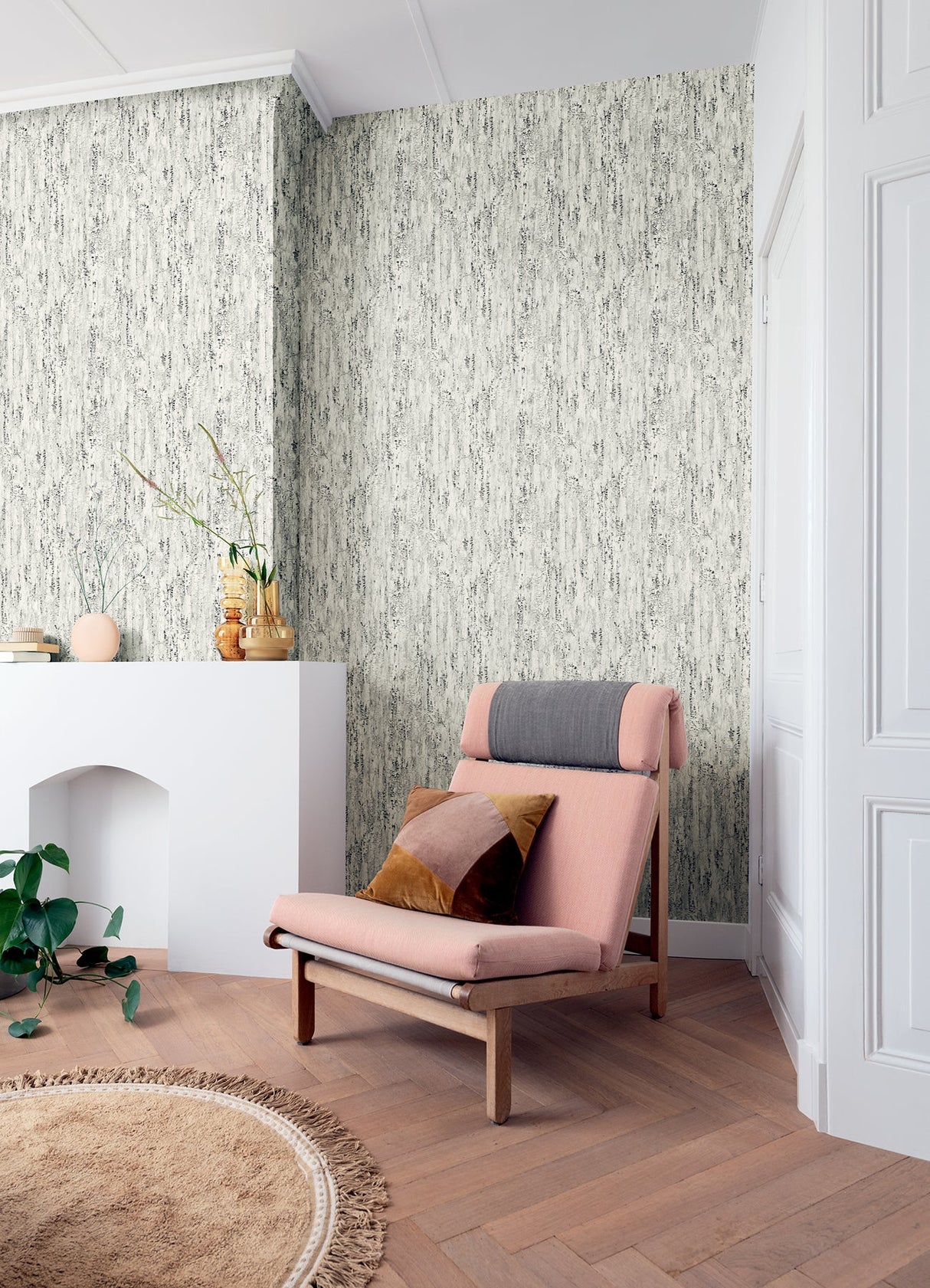 Advantage 4096-554045 Colm Charcoal Birch Wallpaper