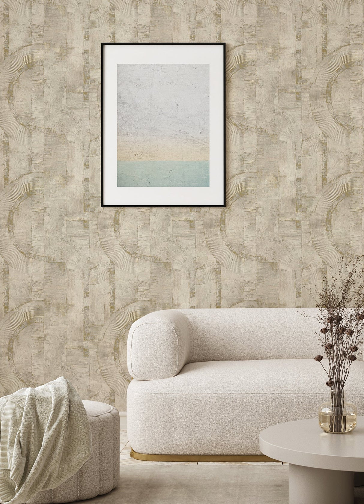 Advantage 4096-554755 Abe Cream Geo Wallpaper