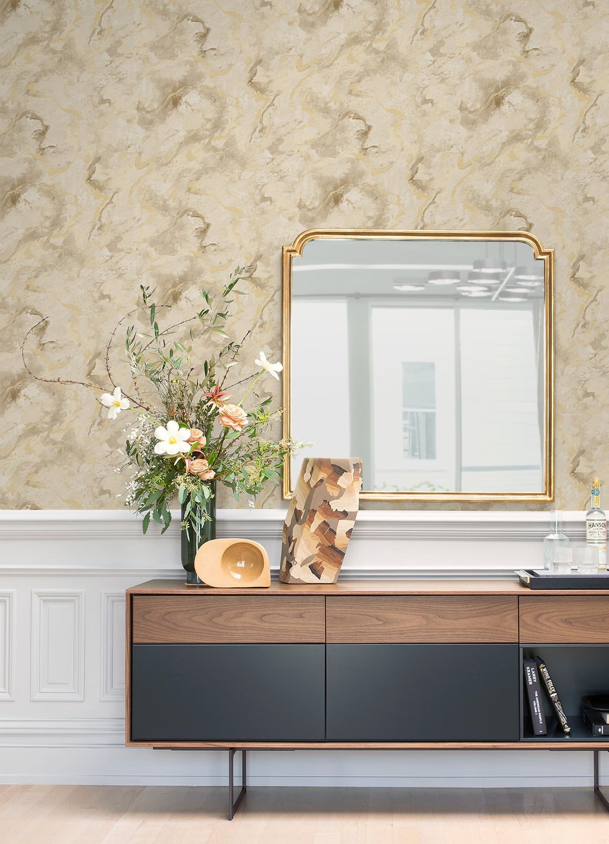 A-Street Prints 4105-86601 Silenus Gold Marbled Wallpaper