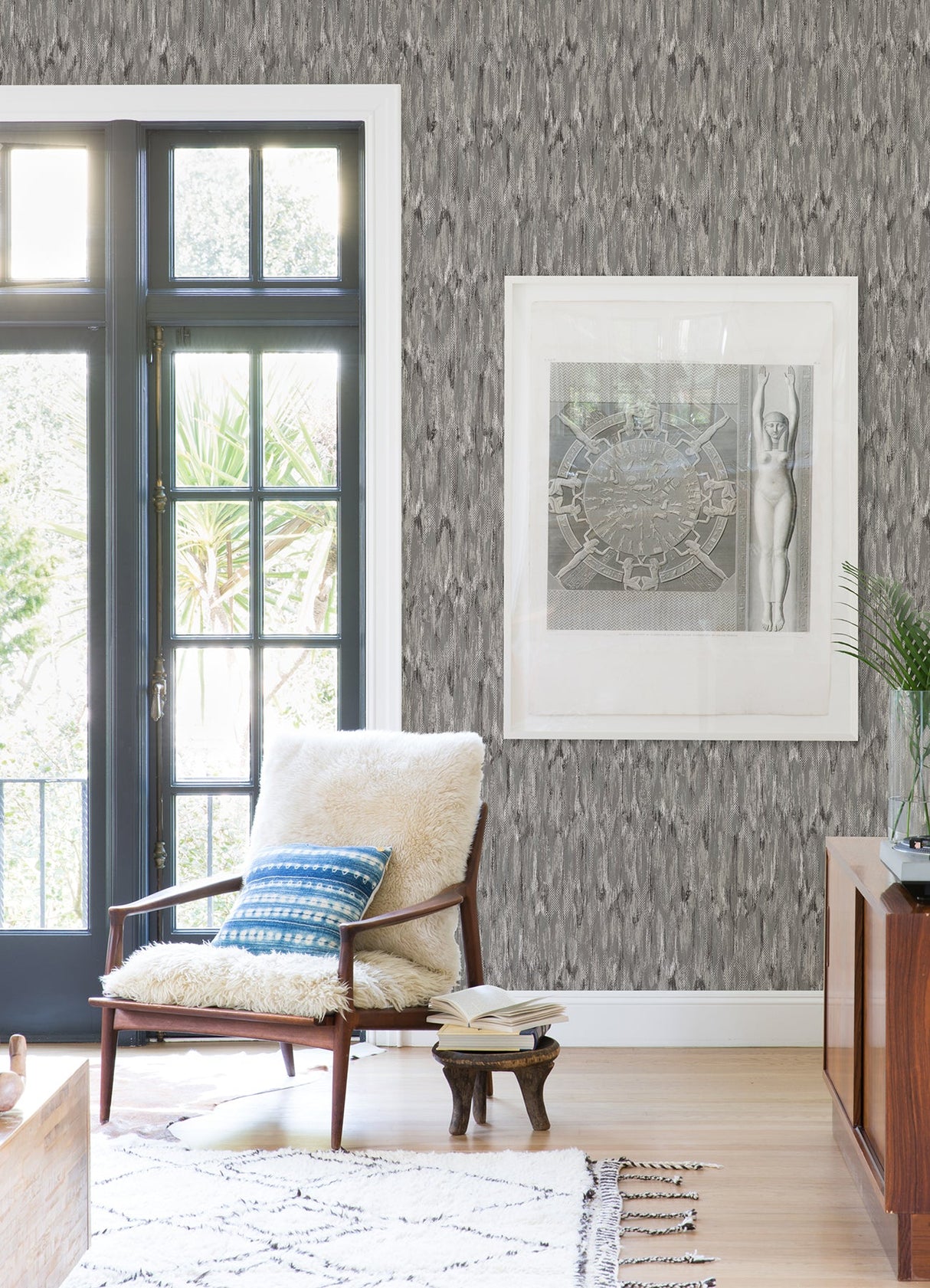 A-Street Prints 4105-86606 Kintana Pewter Abstract Trellis Wallpaper