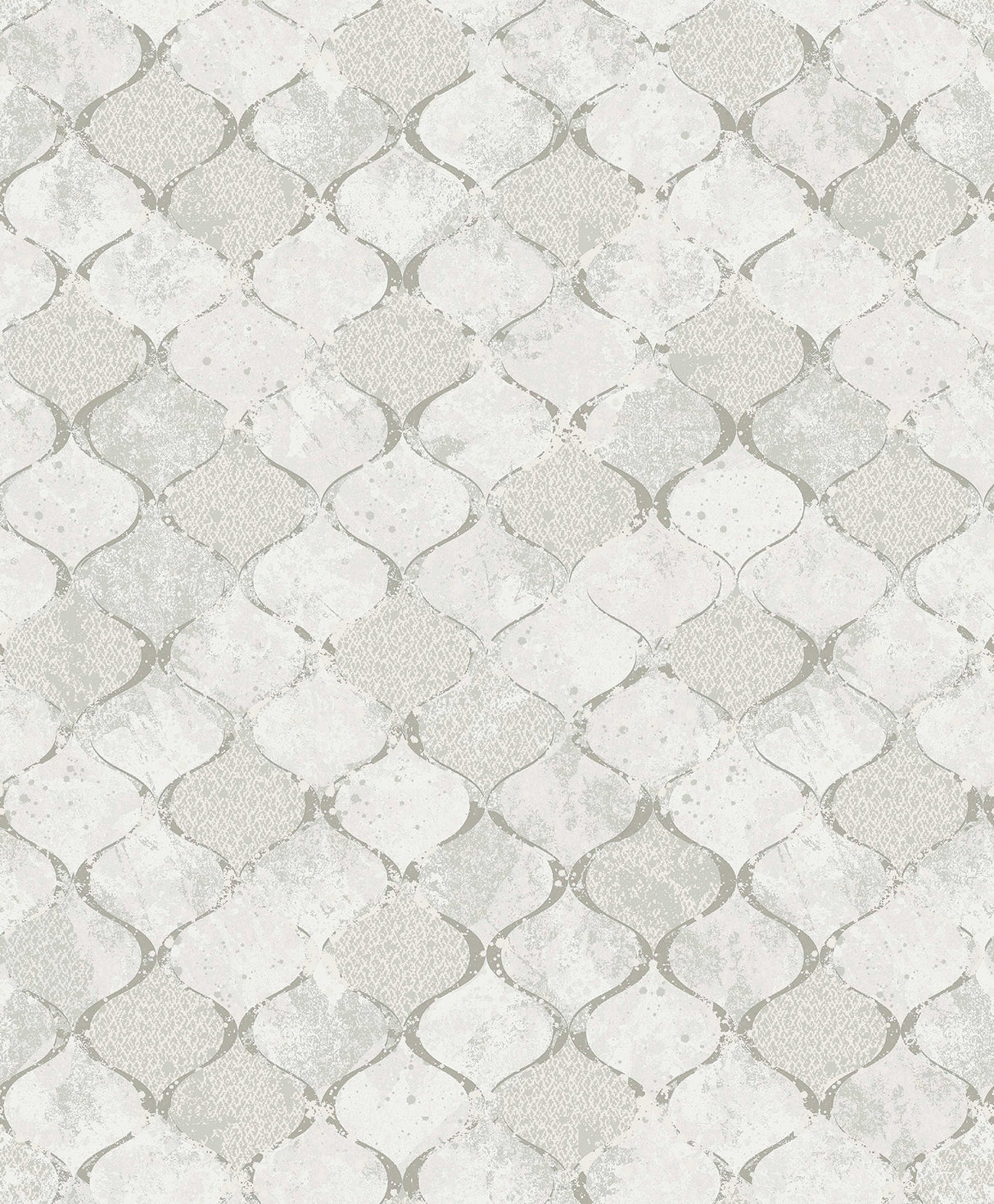 A-Street Prints 4105-86608 Pilak Silver Ogee Tile Wallpaper