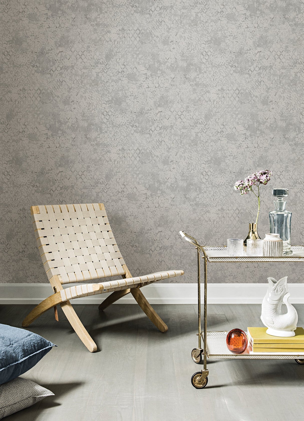 A-Street Prints 4105-86616 Zilarra Light Grey Abstract Snakeskin Wallpaper