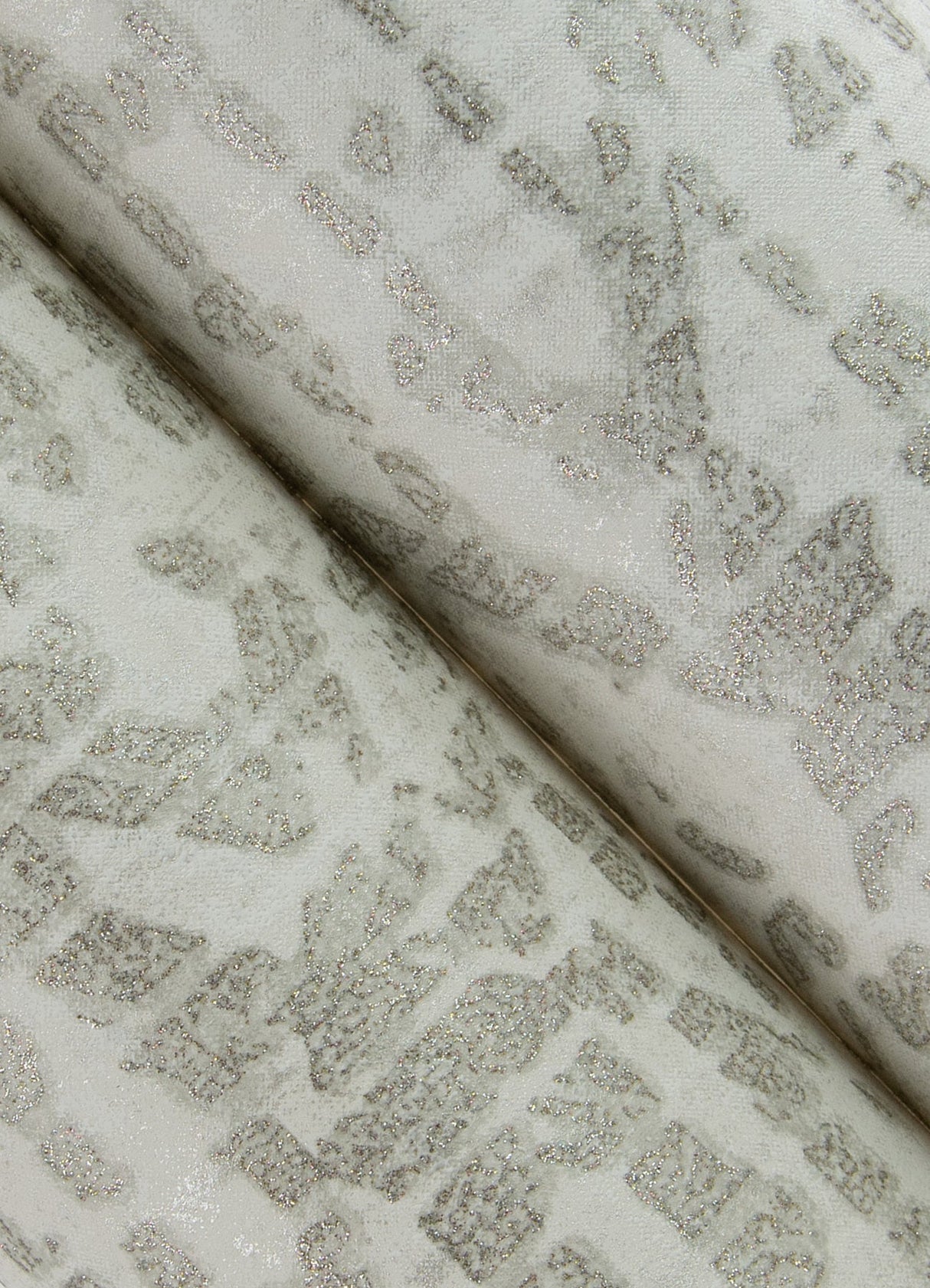 A-Street Prints 4105-86620 Helene Silver Glitter Geometric Wallpaper