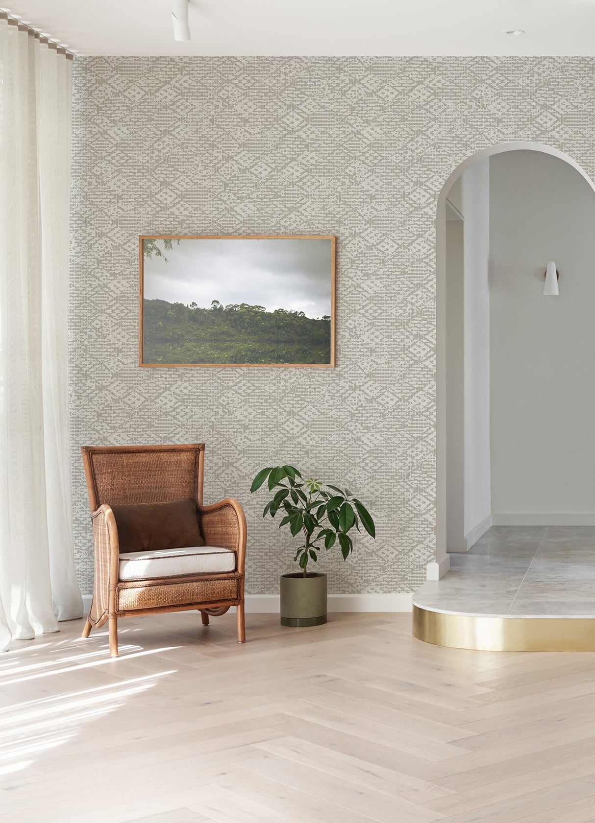 A-Street Prints 4105-86620 Helene Silver Glitter Geometric Wallpaper