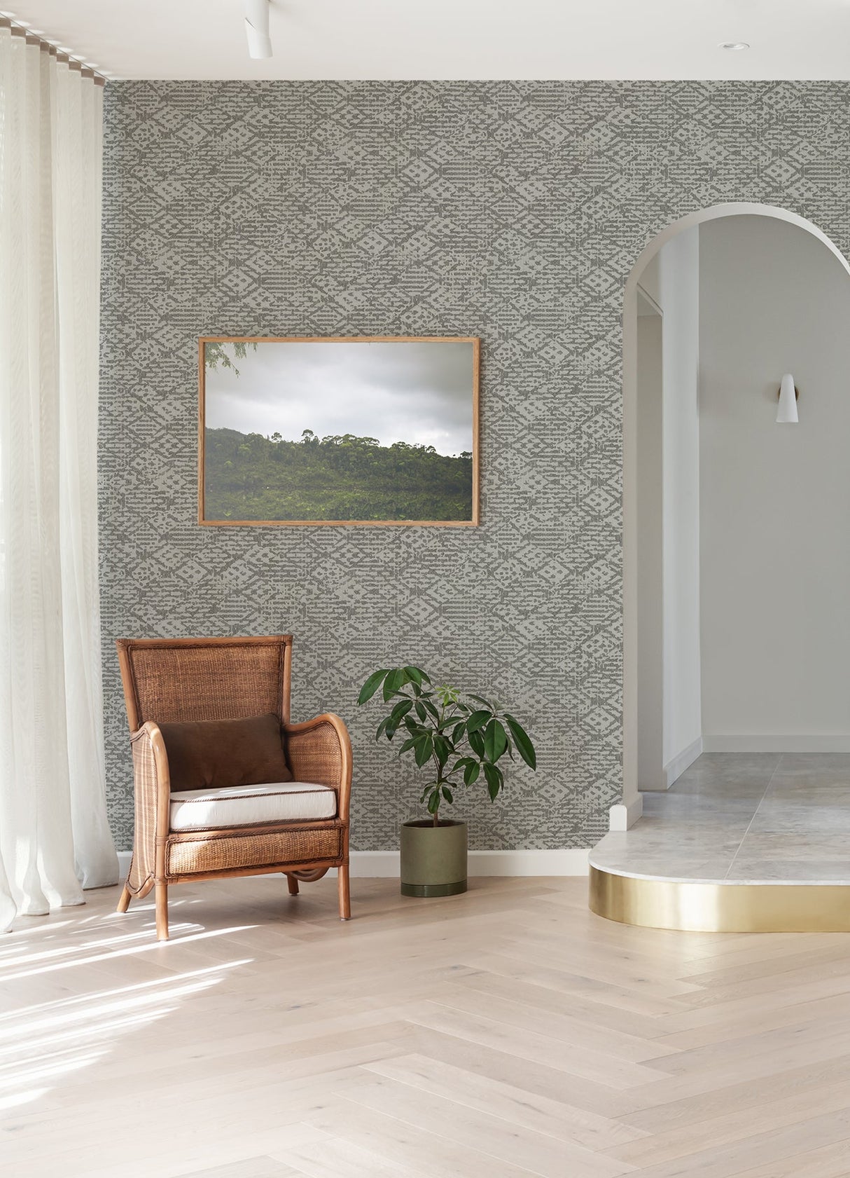 A-Street Prints 4105-86621 Helene Pewter Glitter Geometric Wallpaper