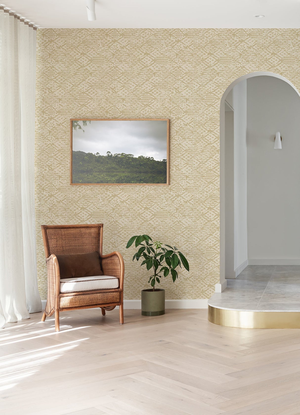 A-Street Prints 4105-86622 Helene Gold Glitter Geometric Wallpaper