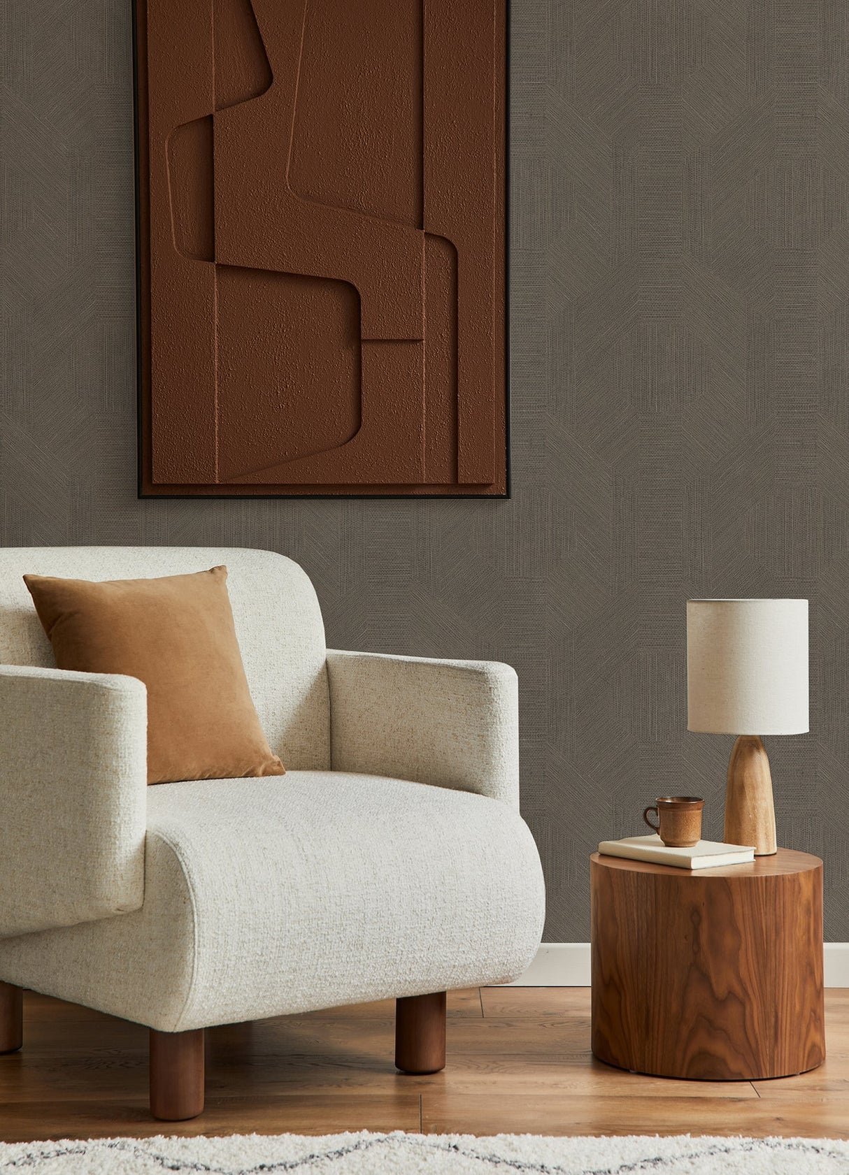 A-Street Prints 4105-86629 Ladon Pewter Metallic Texture Wallpaper