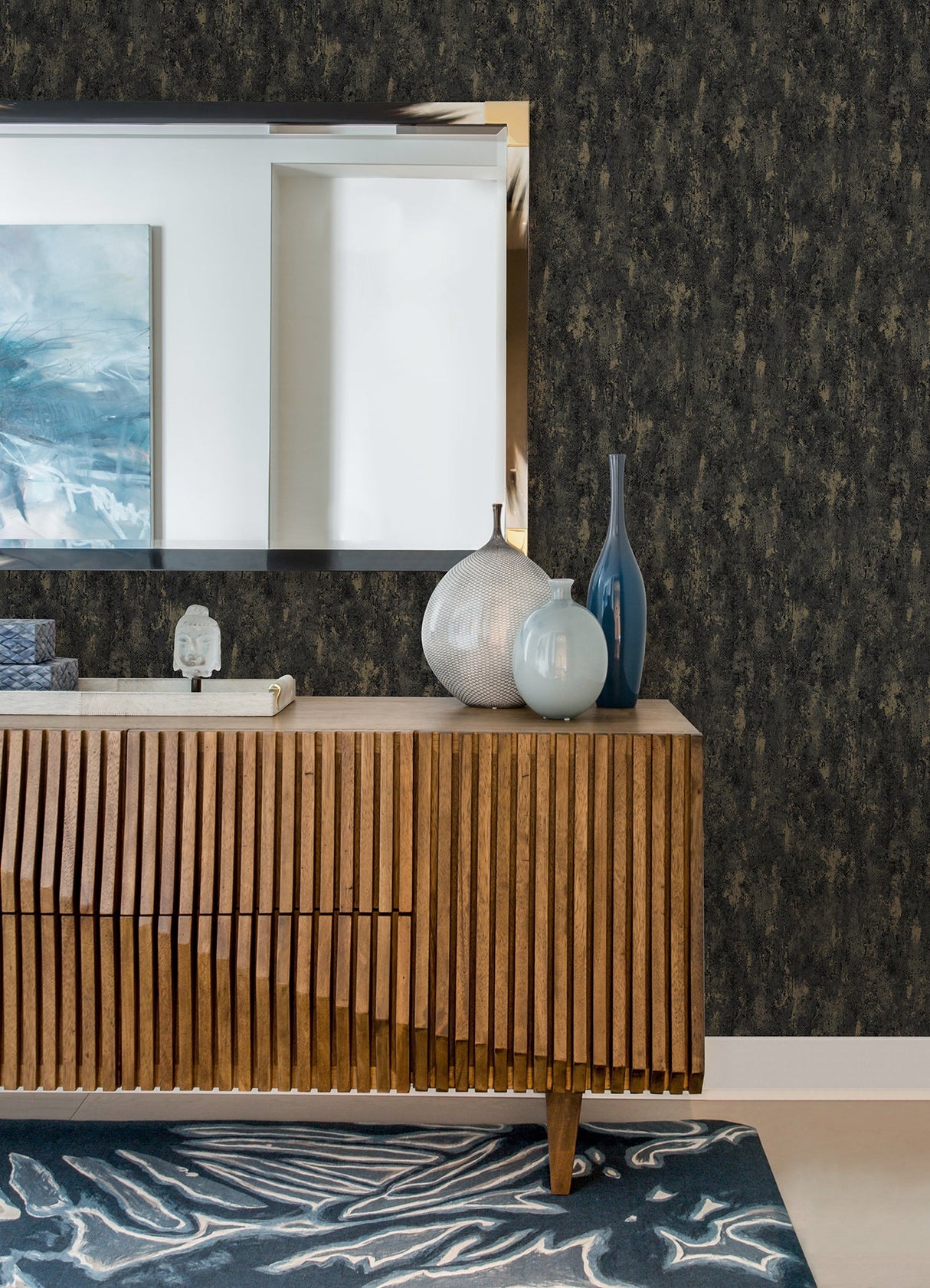 A-Street Prints 4105-86638 Diorite Black Splatter Wallpaper