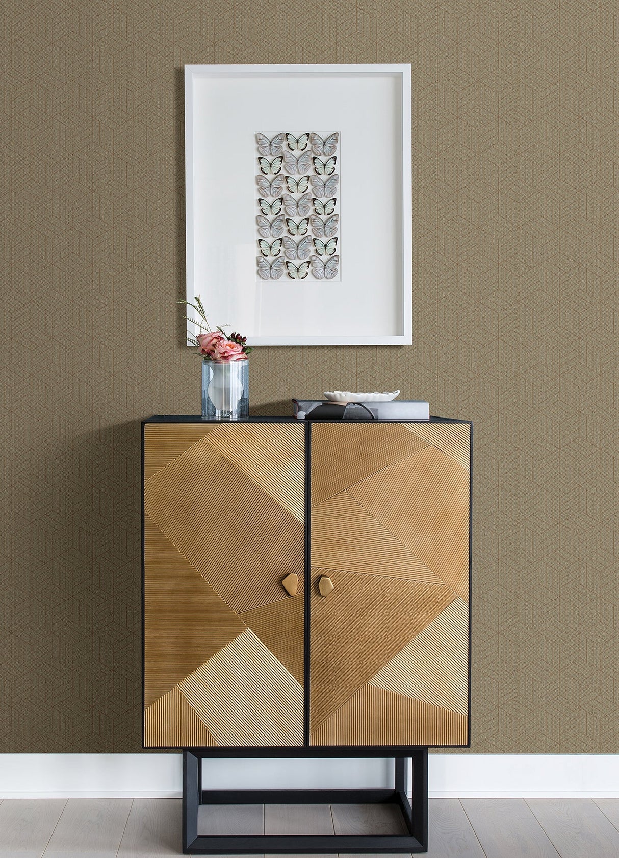 A-Street Prints 4105-86642 Izarra Copper Geometric Block Wallpaper