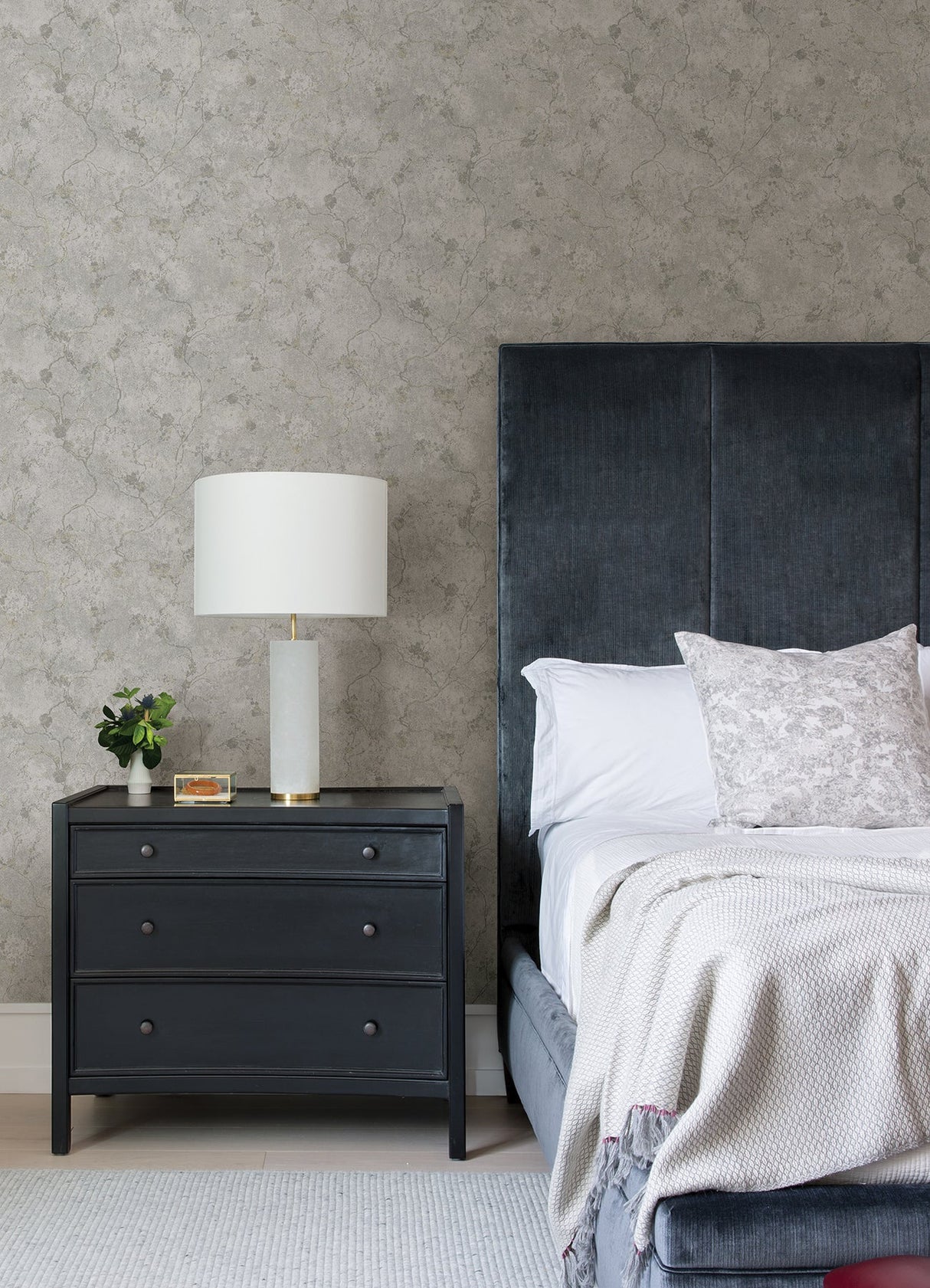 A-Street Prints 4105-86650 Mahina Pewter Floral Vine Wallpaper