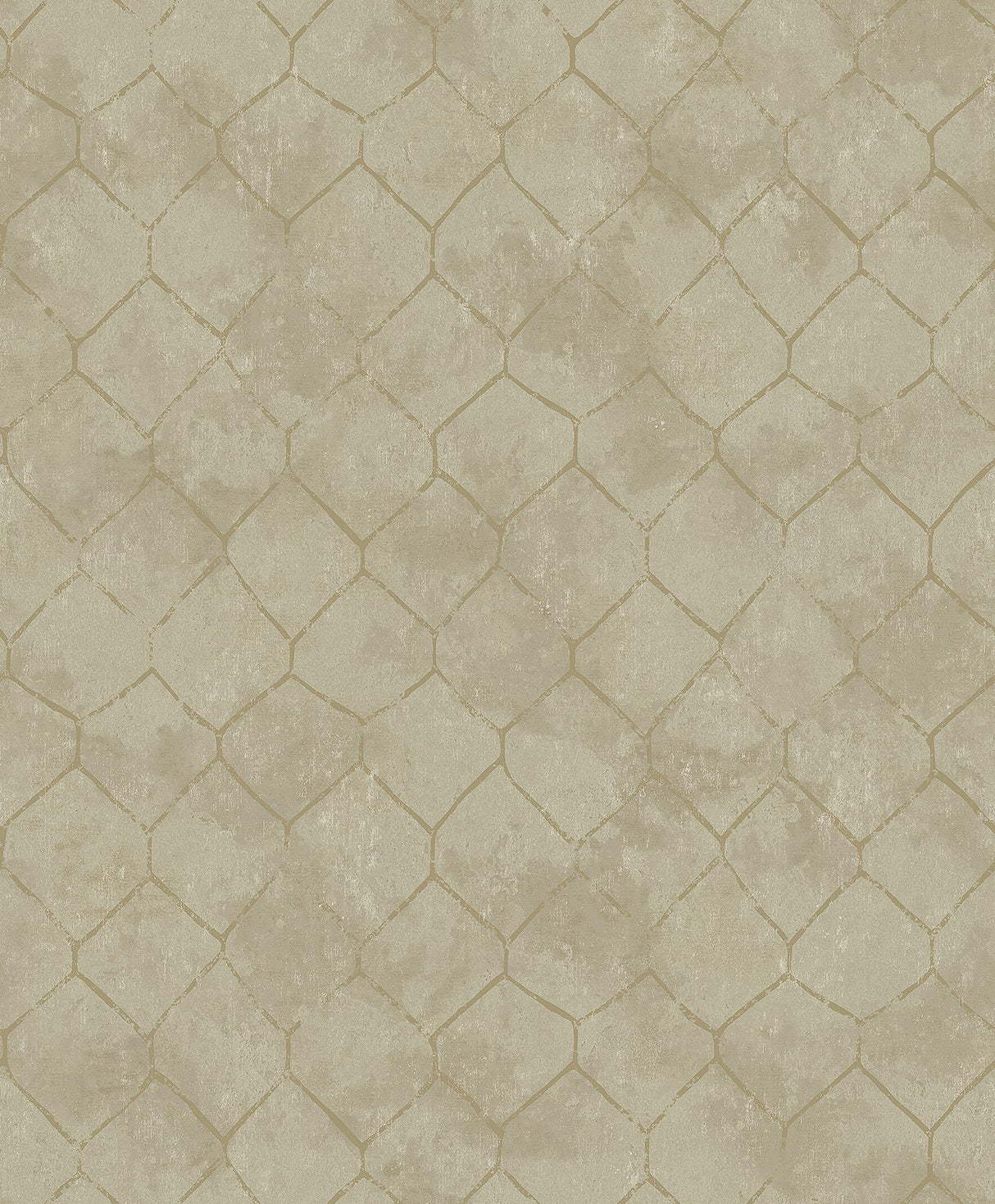 A-Street Prints 4105-86653 Rauta Gold Hexagon Tile Wallpaper