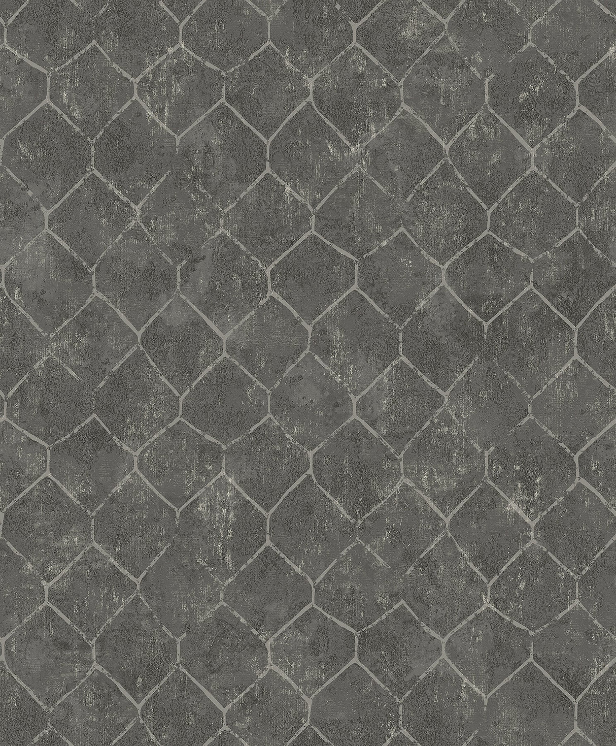 A-Street Prints 4105-86654 Rauta Pewter Hexagon Tile Wallpaper
